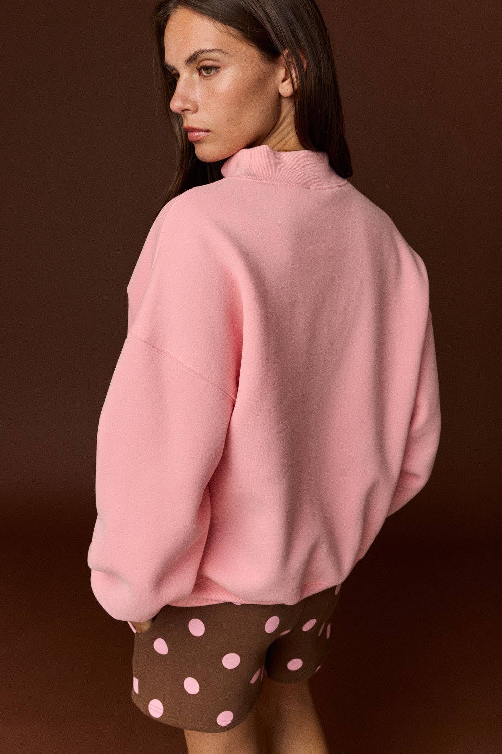 Pink MOCK NECK SWEATER