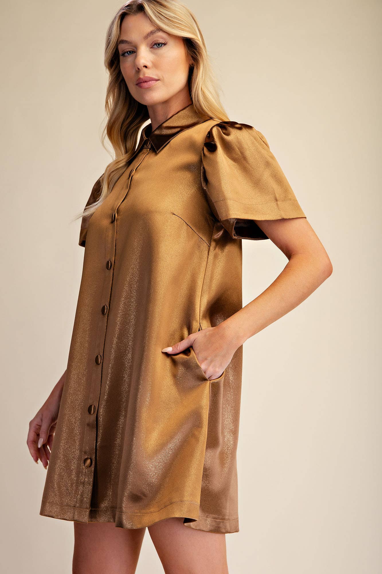 Metallic Holiday Mini Dress