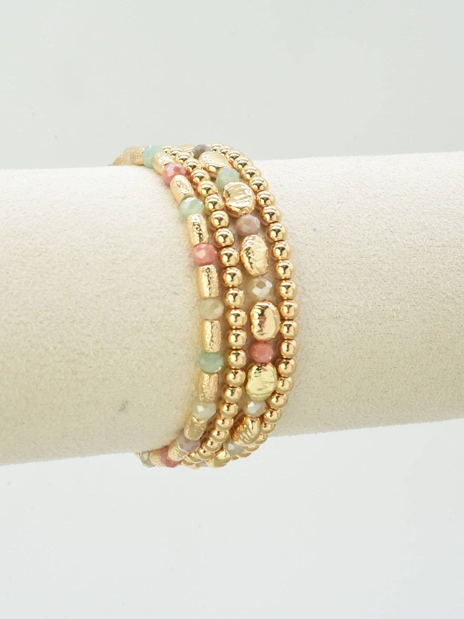 4 Piece Multi Beaded Bracelet Set