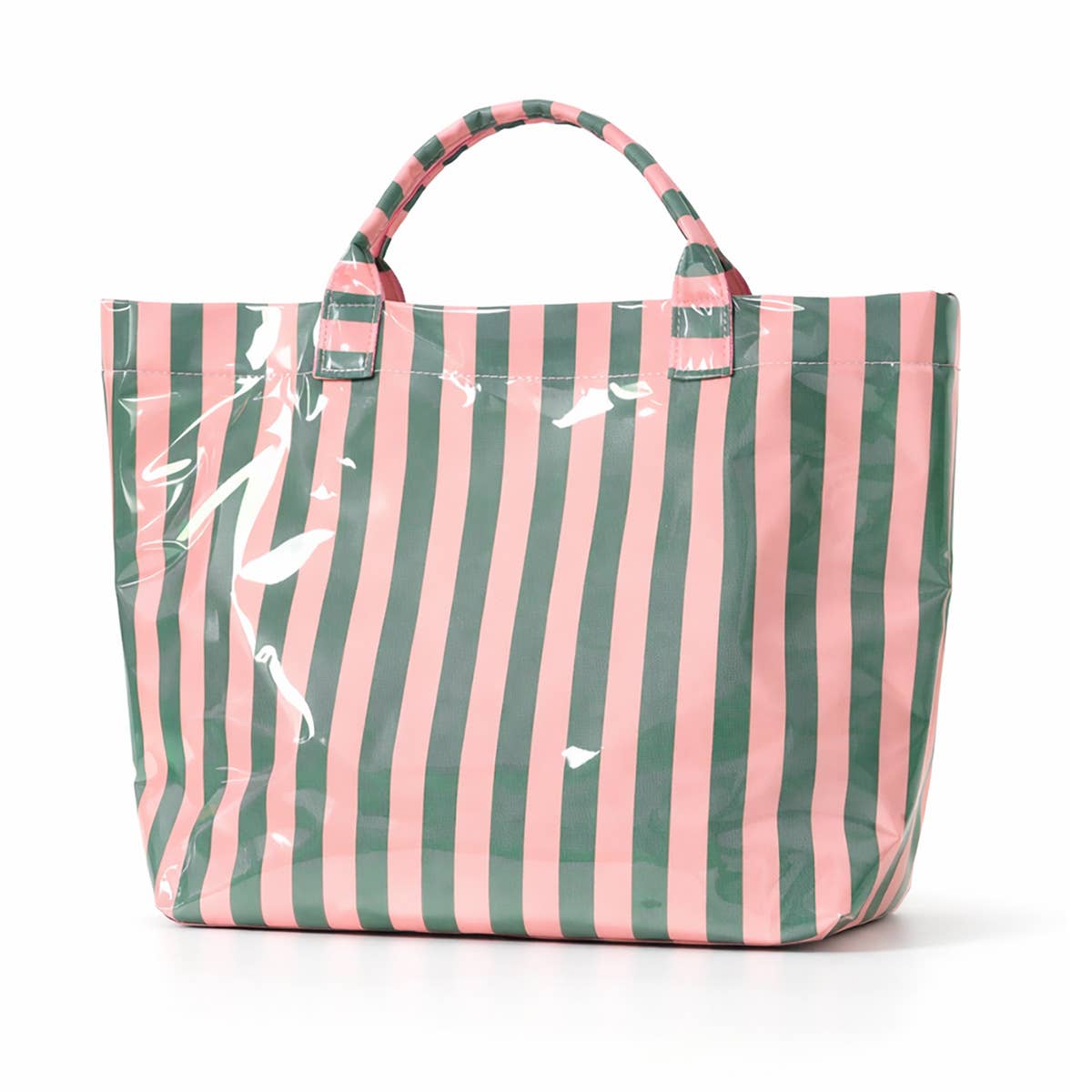 Striped Tote Bag PVC Handbag
