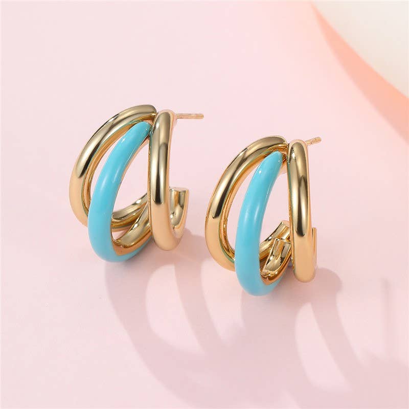 18K Stainless Steel Tarnish Free Enamel Hoop