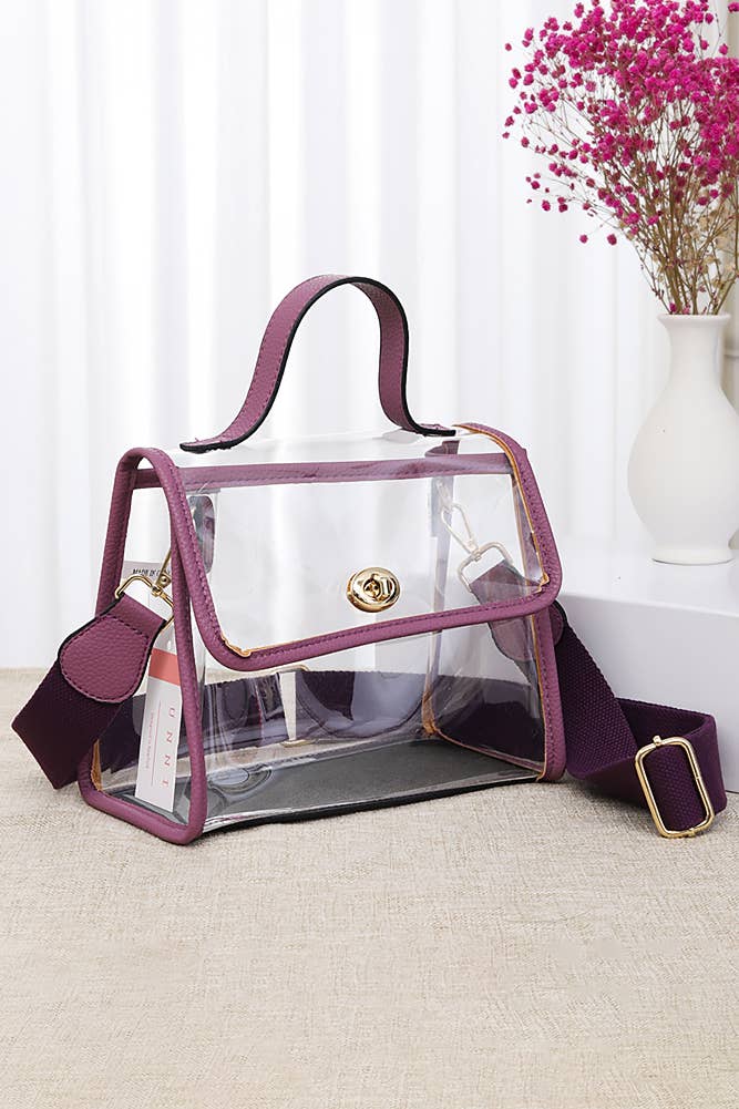 Clear Stadium Crossbody hand Bag: Leopard