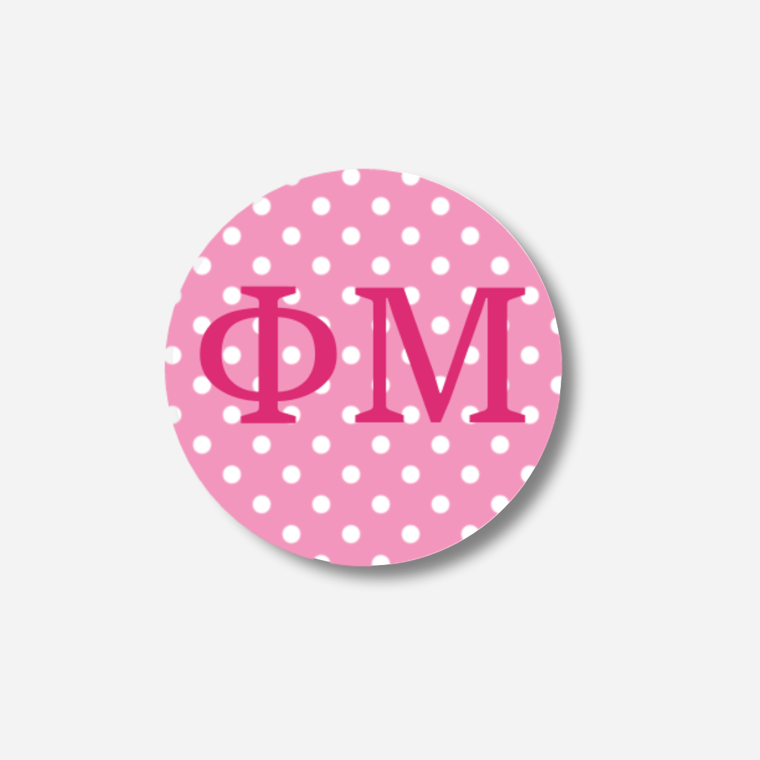 Phi Mu Dots Button: Large Dots