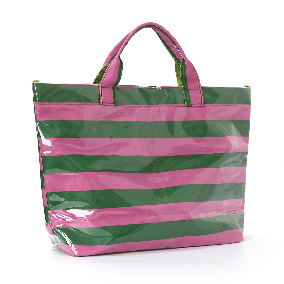 Striped Tote Bag PVC Handbag