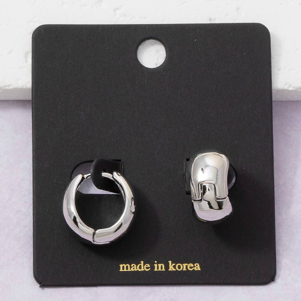 Chunky Tube Huggie Hoop Earrings