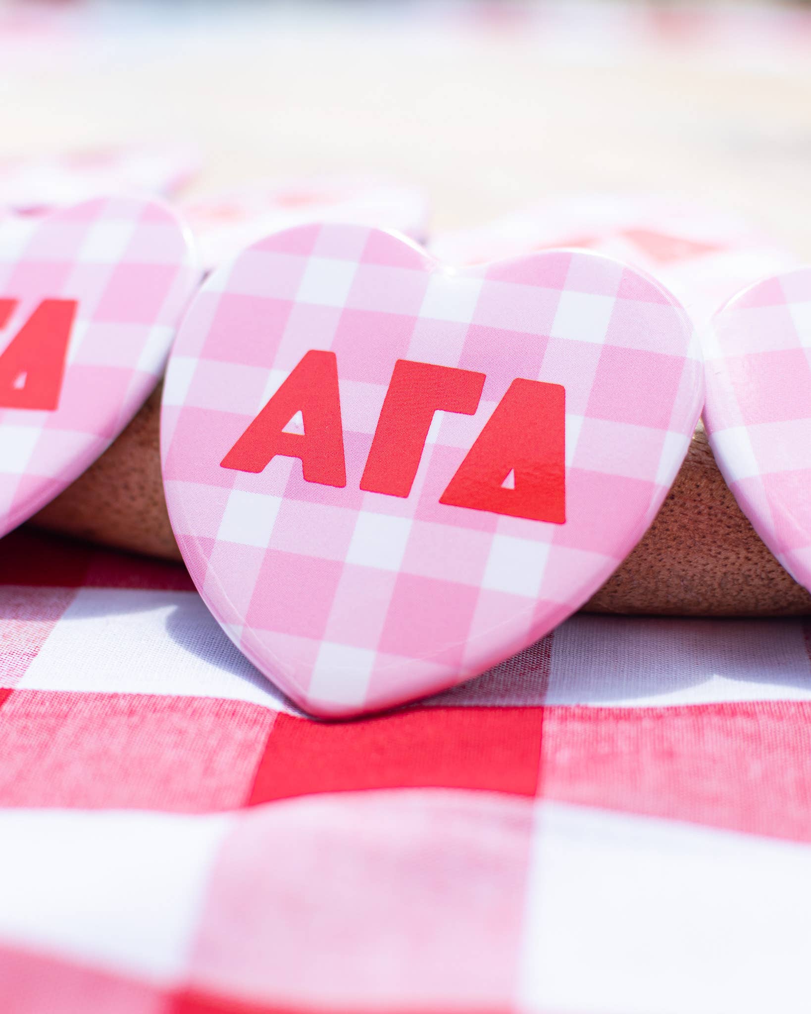 Gingham Heart buttons: Pi Beta Phi