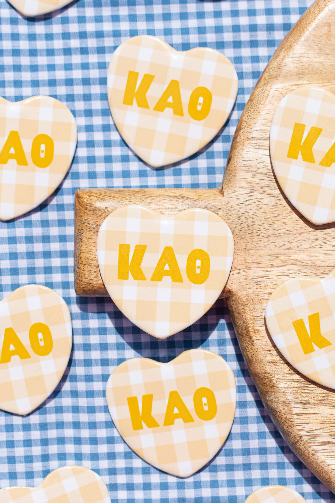 Gingham Heart buttons: Delta Delta Delta