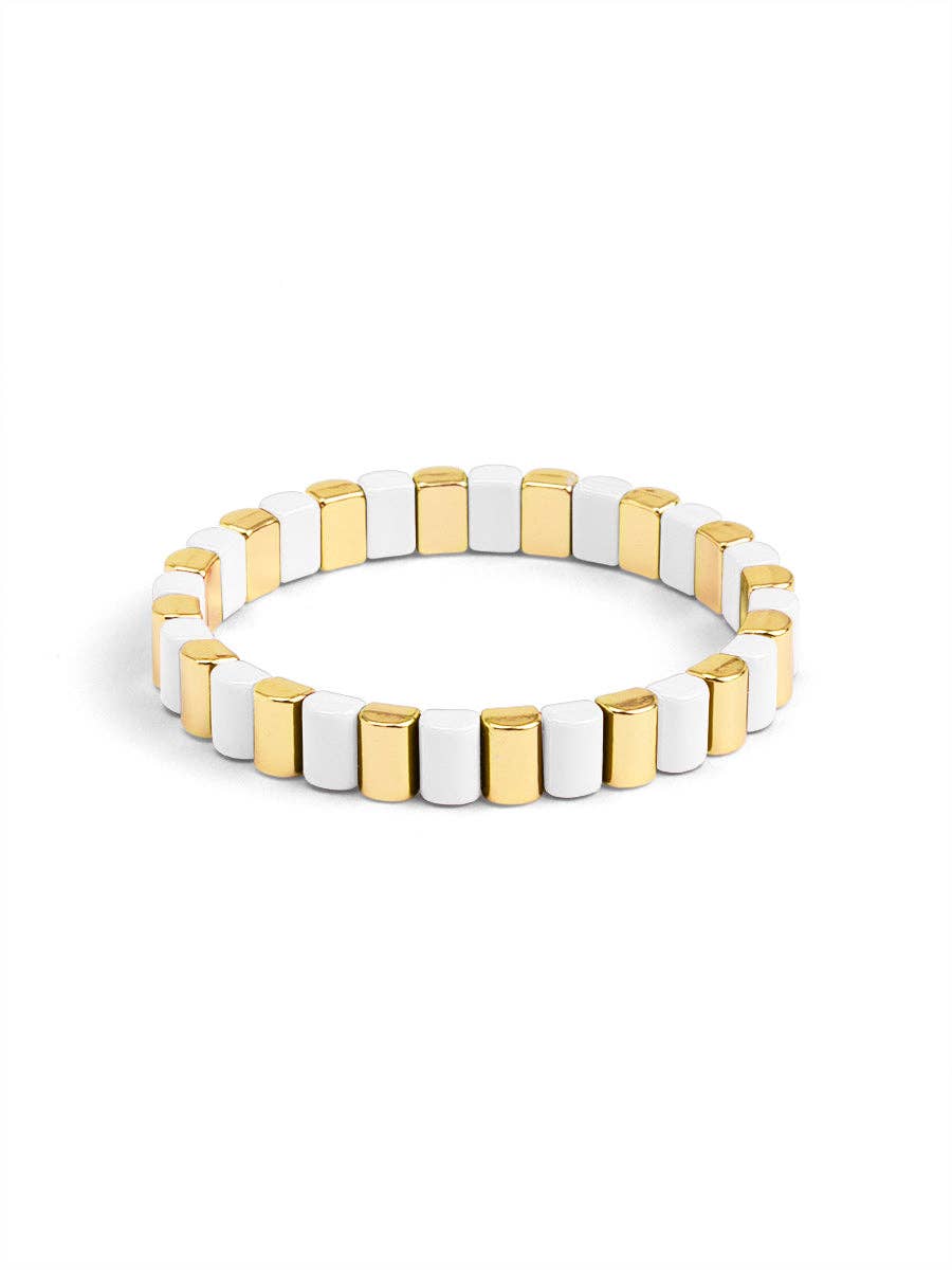 Enamel Tile Stretch Bracelet
