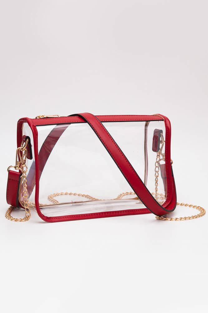 Clear Rectangle Stadium Concert Crossbody Bag: Leopard