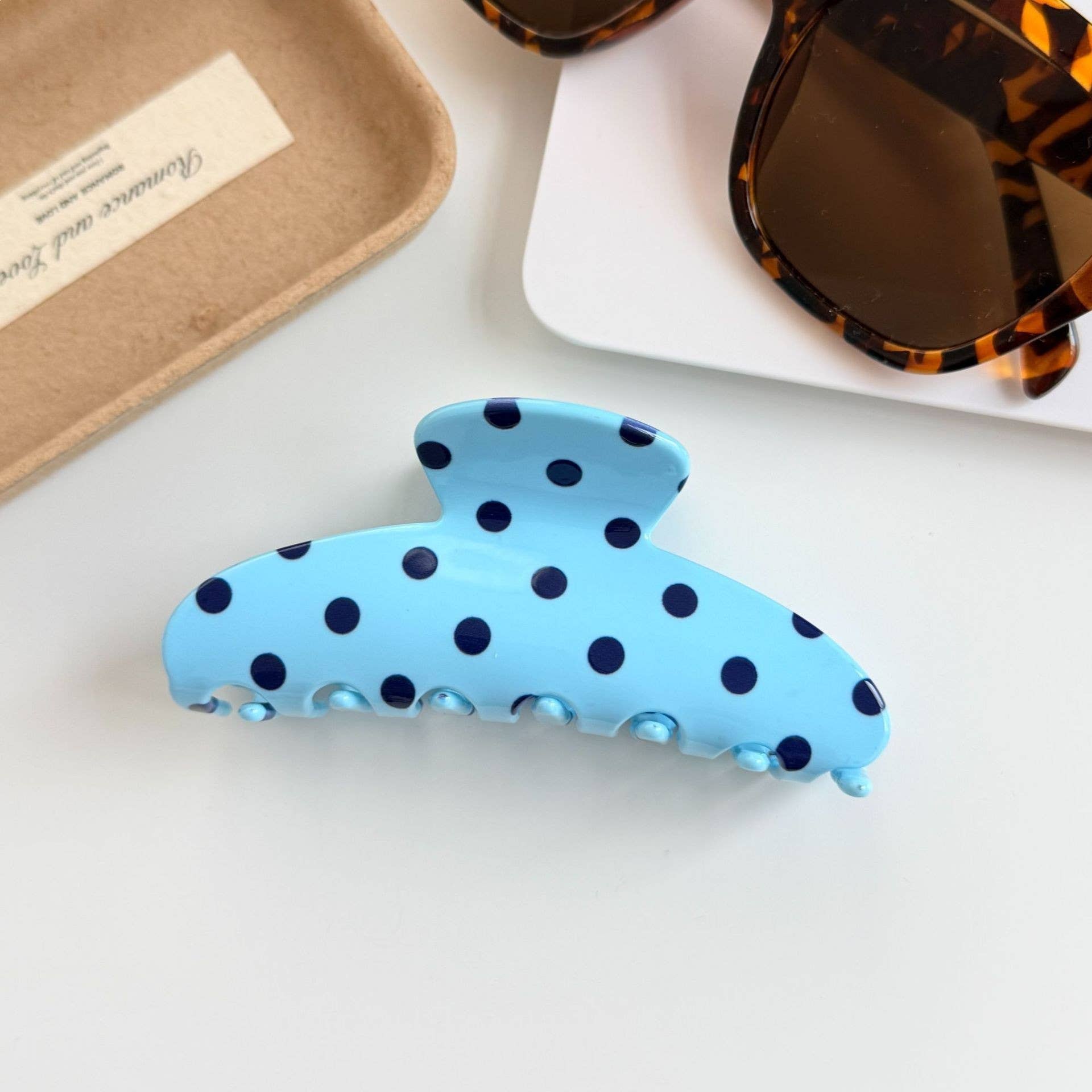Vibrant Polka Dot Print Hair Claw Clip