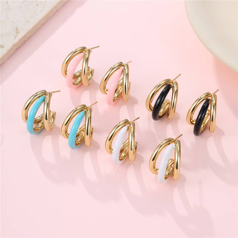18K Stainless Steel Tarnish Free Enamel Hoop