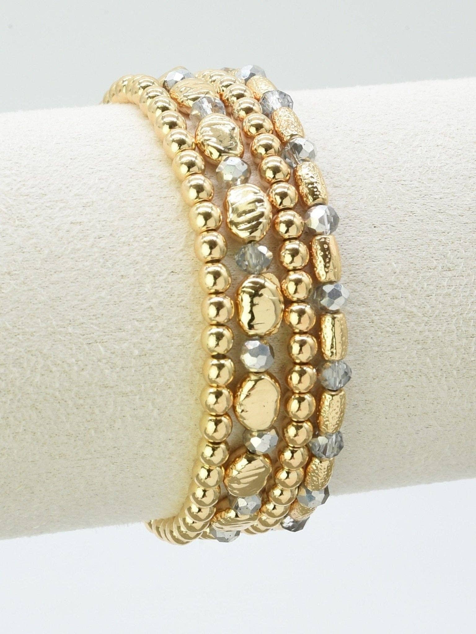 4 Piece Multi Beaded Bracelet Set