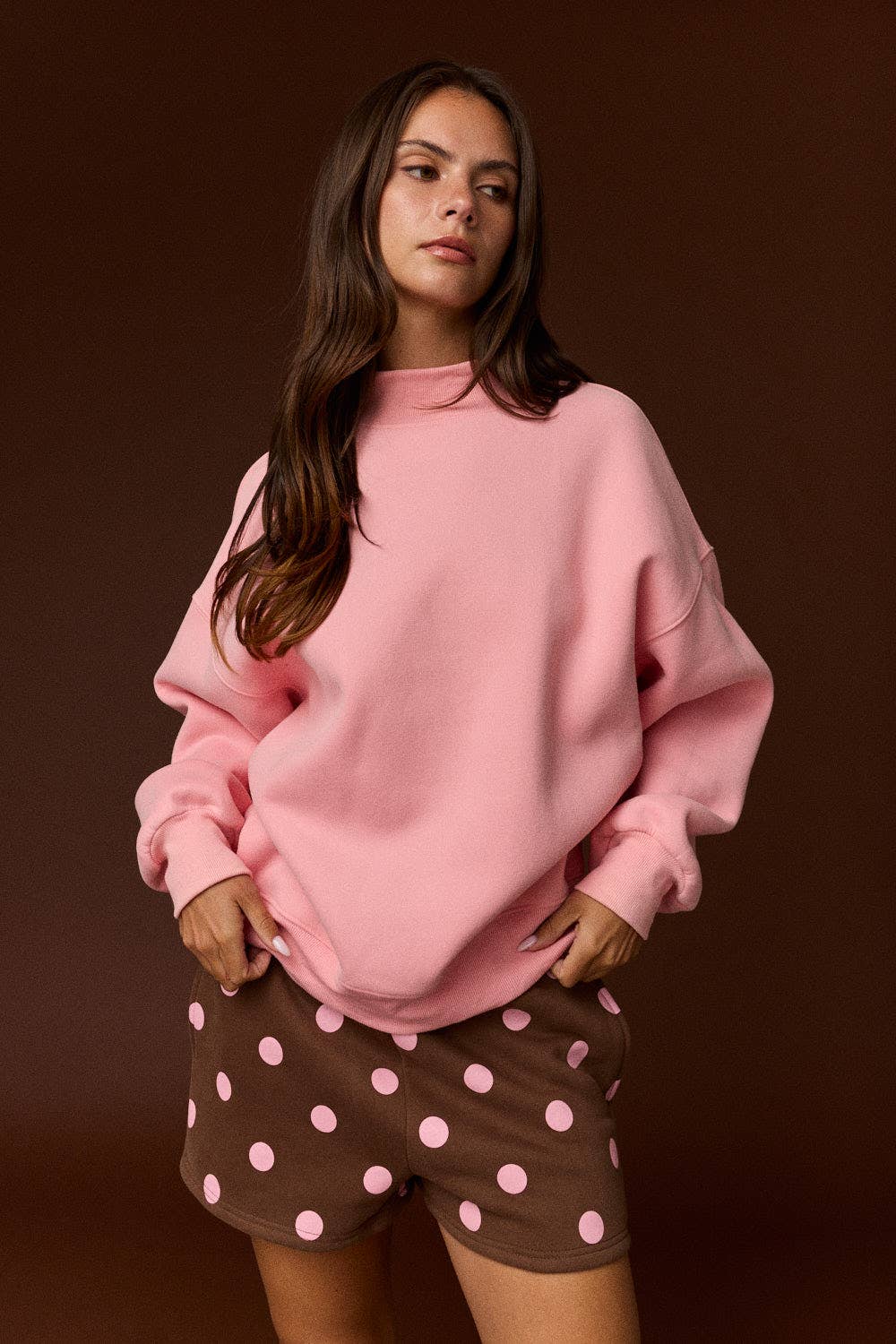 Pink MOCK NECK SWEATER