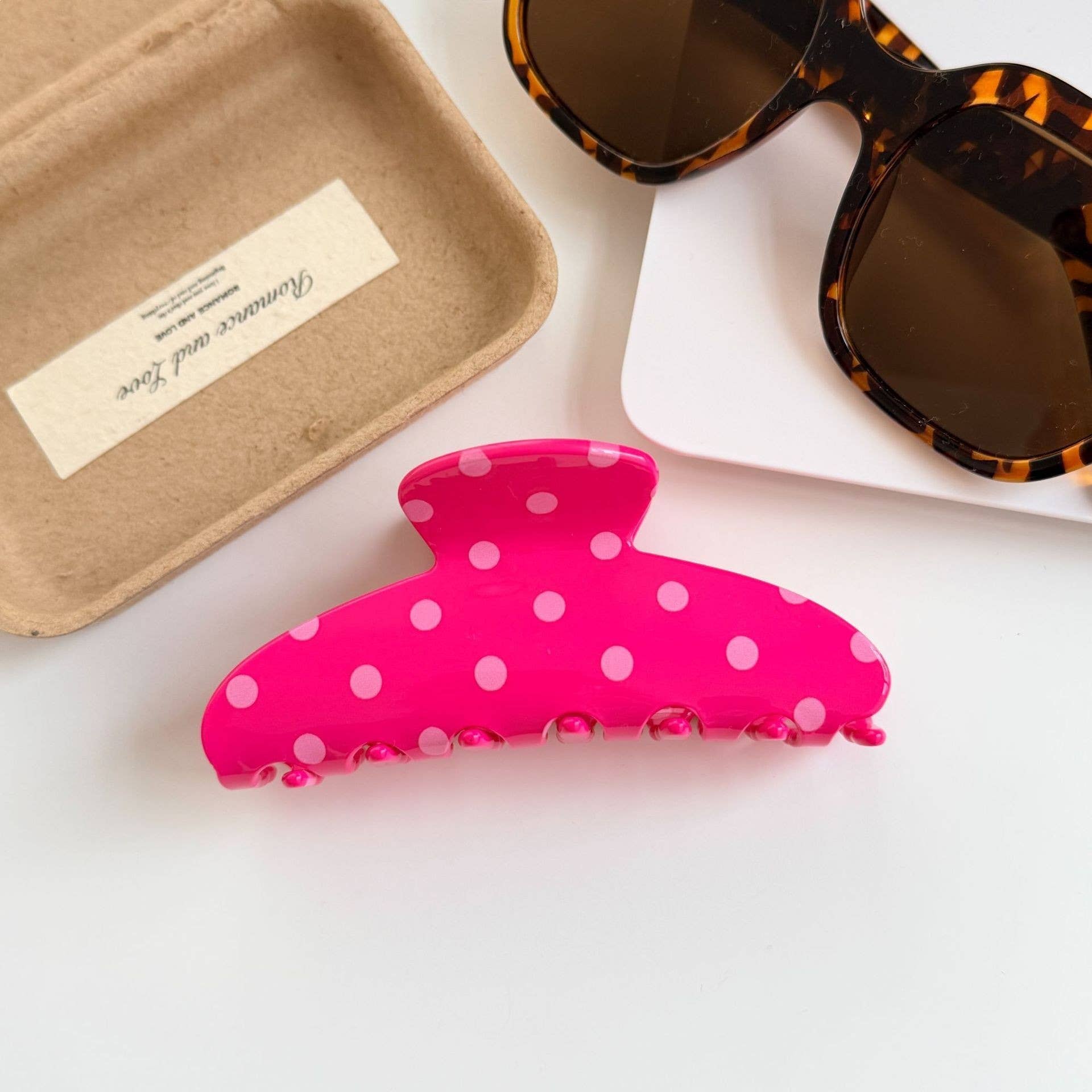 Vibrant Polka Dot Print Hair Claw Clip