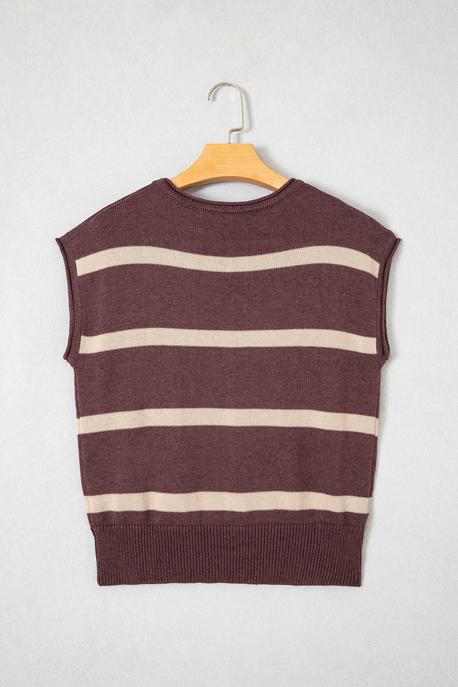 Striped Cap Sleeve Knit Sweater