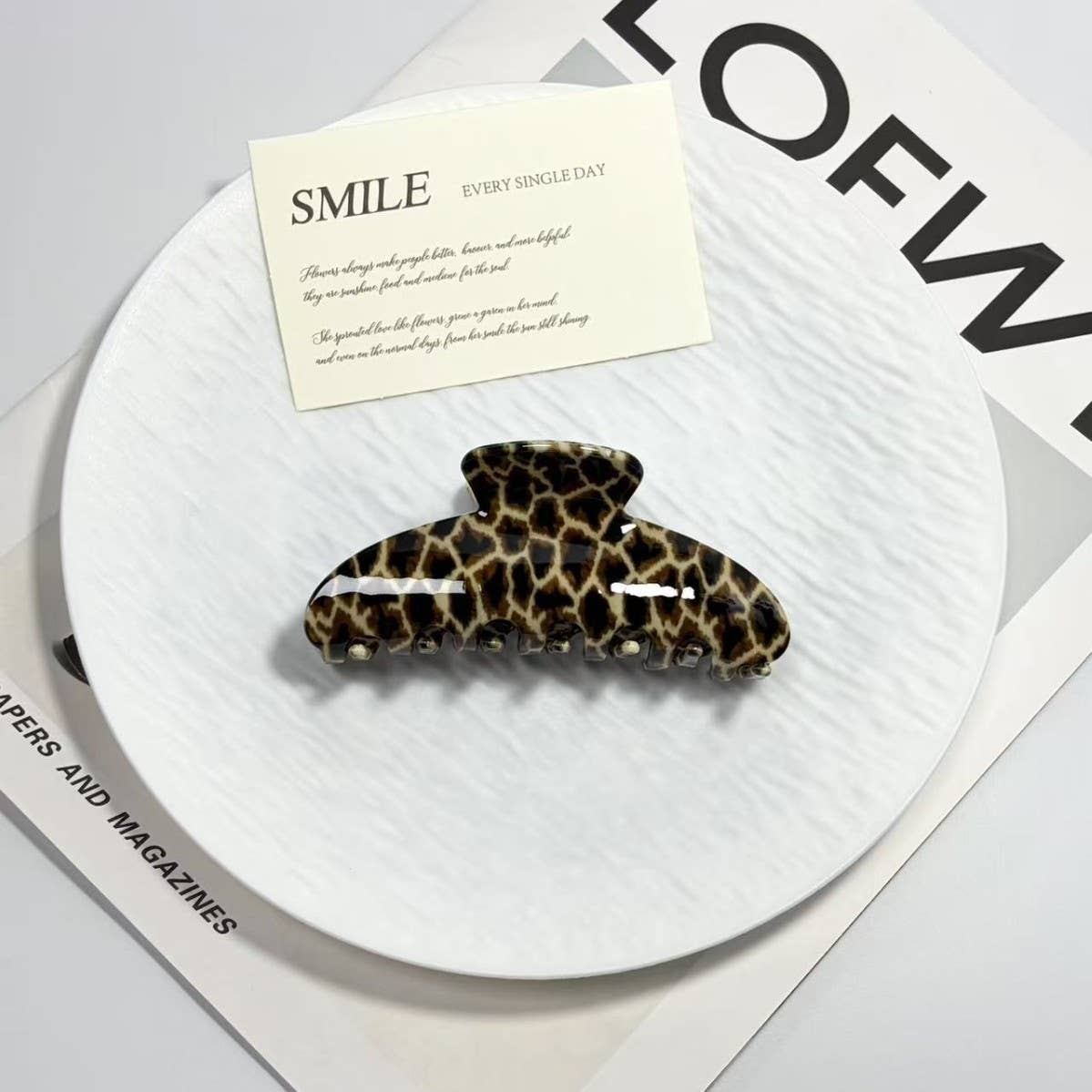Classic Leopard Print Acrylic Hair Claw Clip