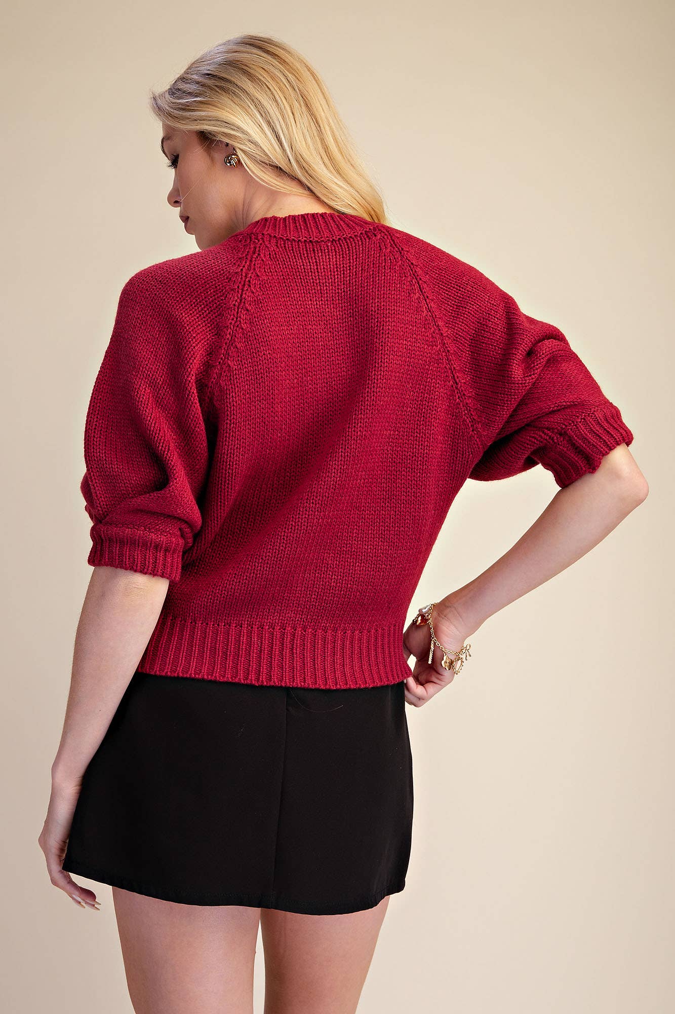 Puff Sleeve Sweater Cardigan