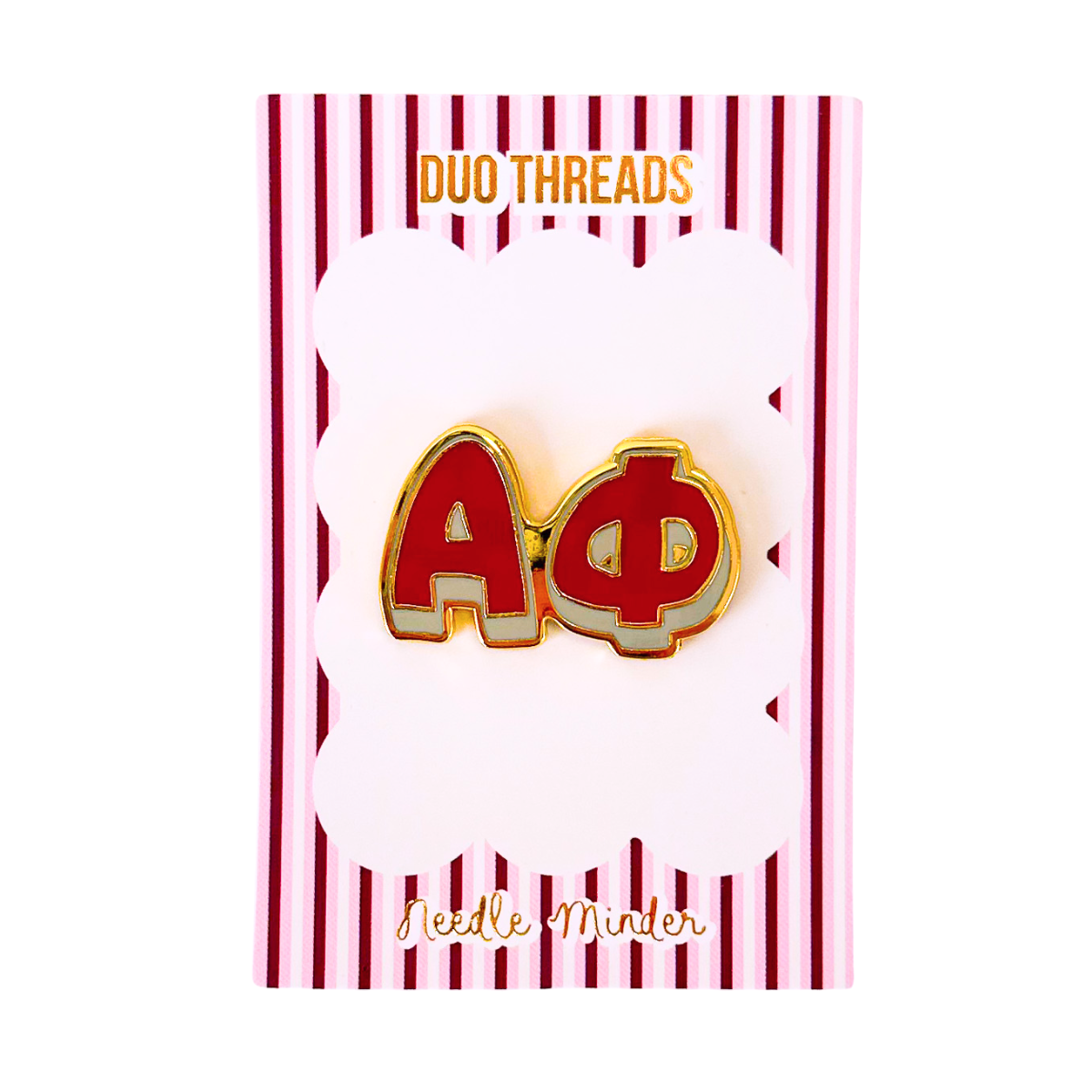 Alpha Phi Bubble Letter Needle Minder