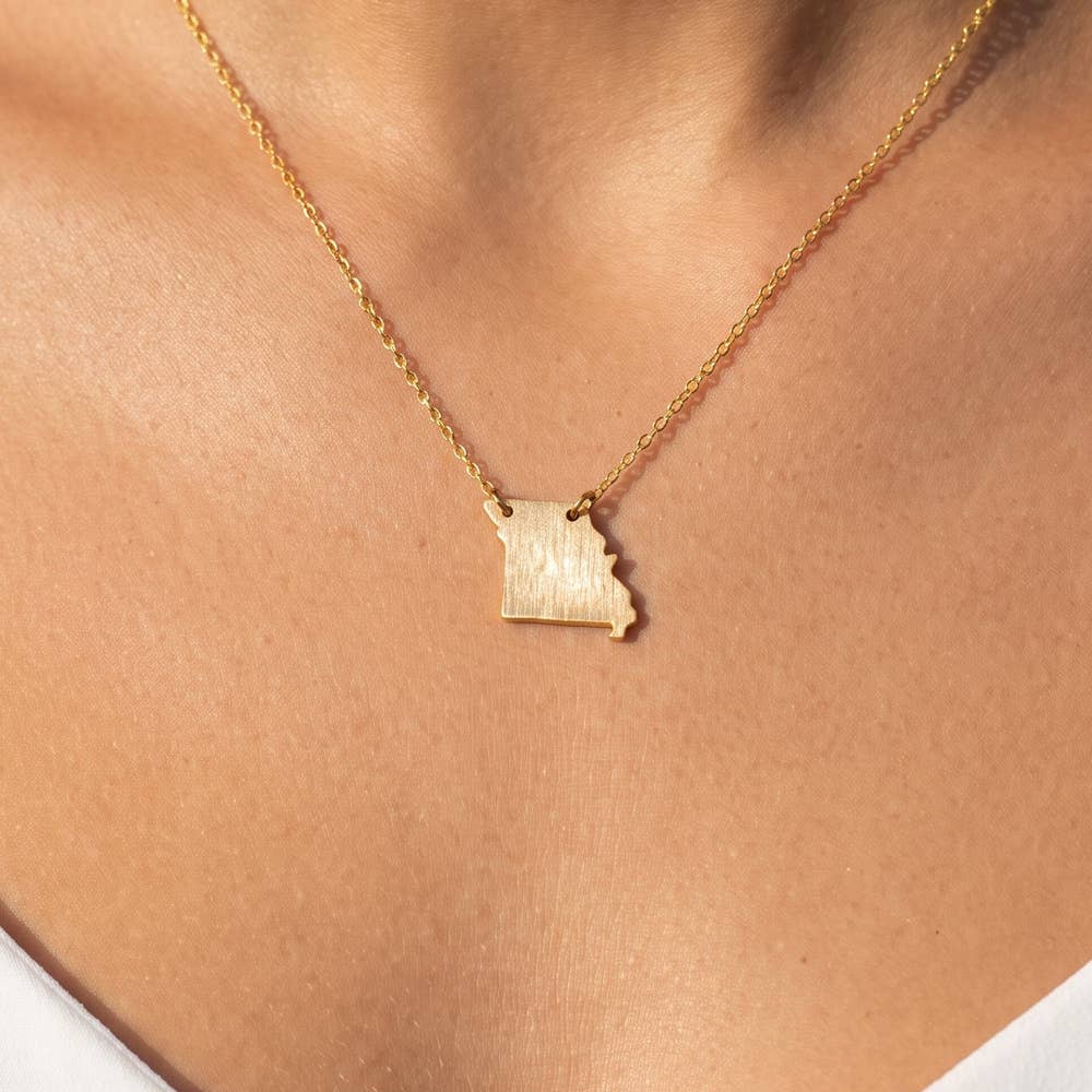 Missouri State Map Pendant Necklace