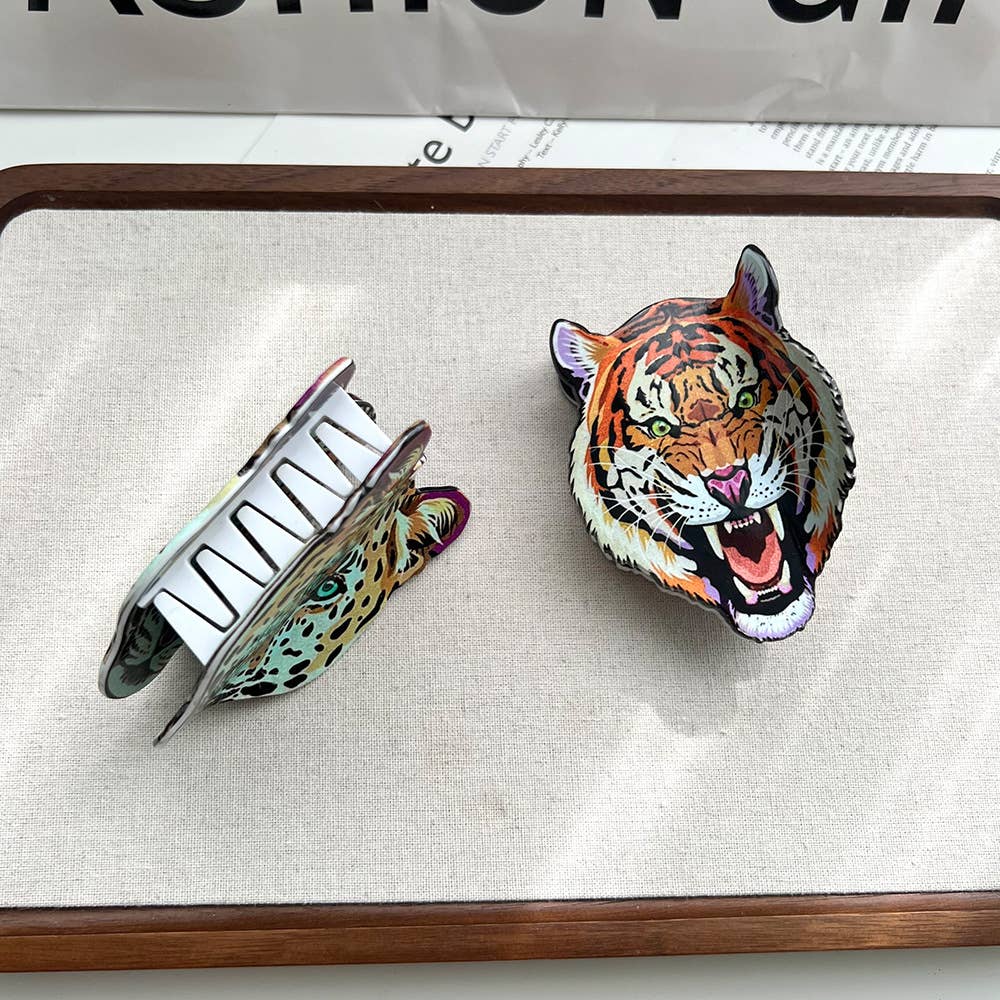 Tiger Head Hair Claw Clip