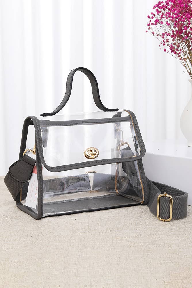 Clear Stadium Crossbody hand Bag: Leopard