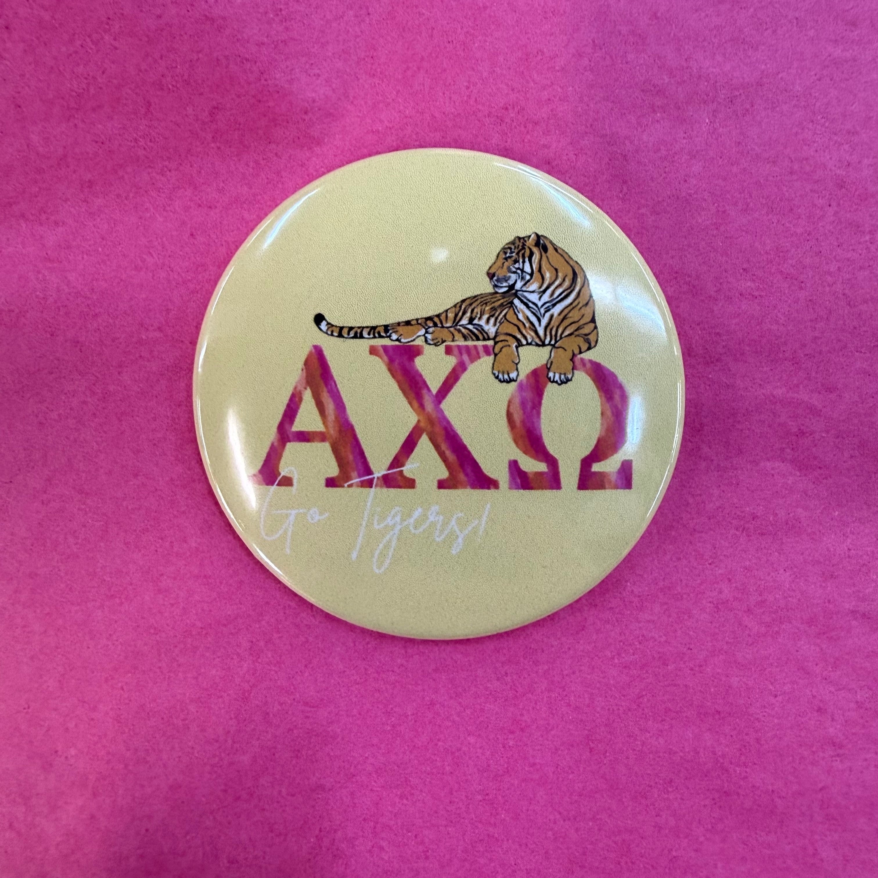 Go Tigers Yellow Sorority Button
