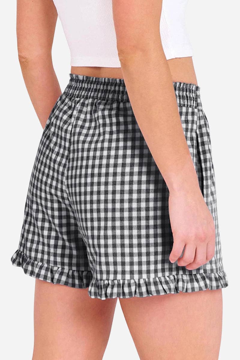 Gingham Frilled Casual Shorts