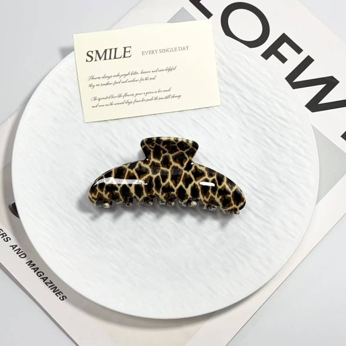 Classic Leopard Print Acrylic Hair Claw Clip