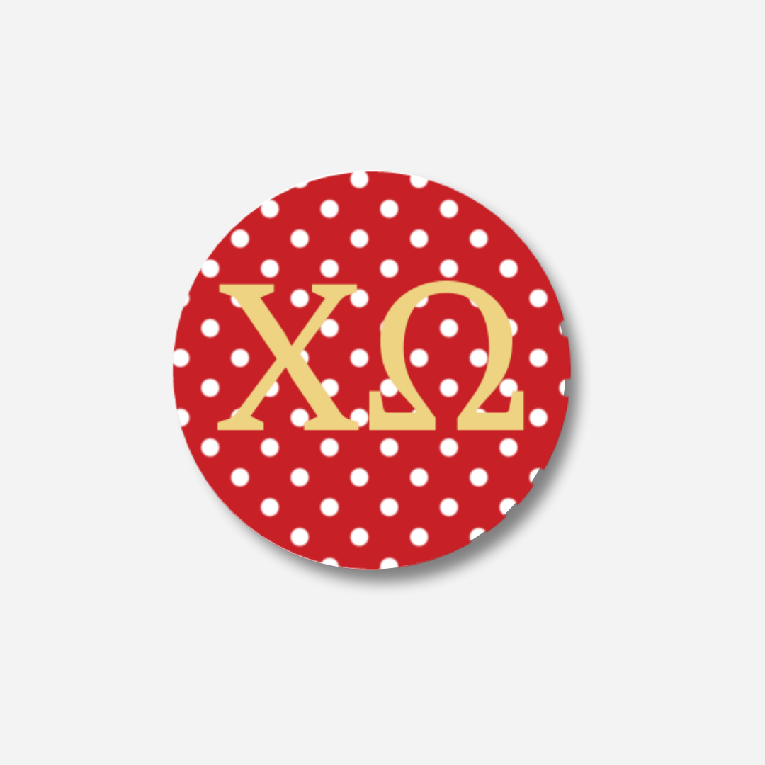 Chi Omega Dots Button: Large Dots