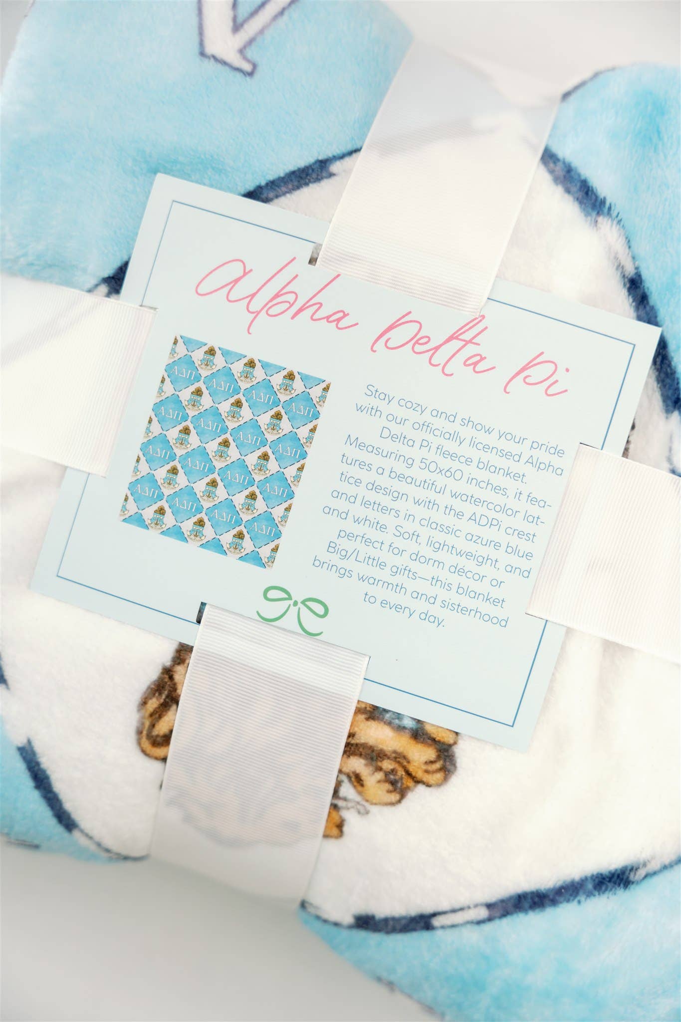 Alpha Delta Pi Flannel Fleece Blanket, Sorority