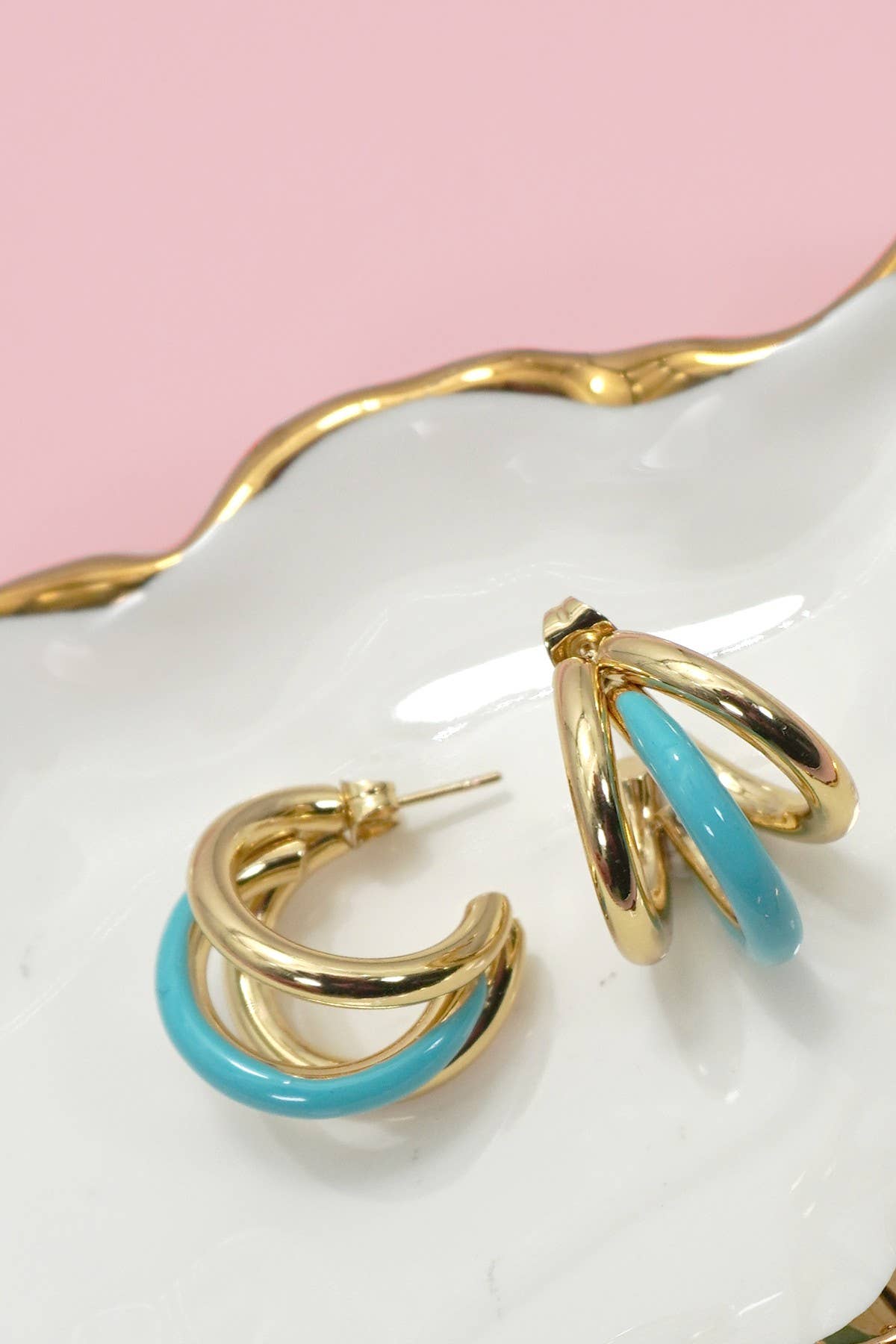 18K Stainless Steel Tarnish Free Enamel Hoop