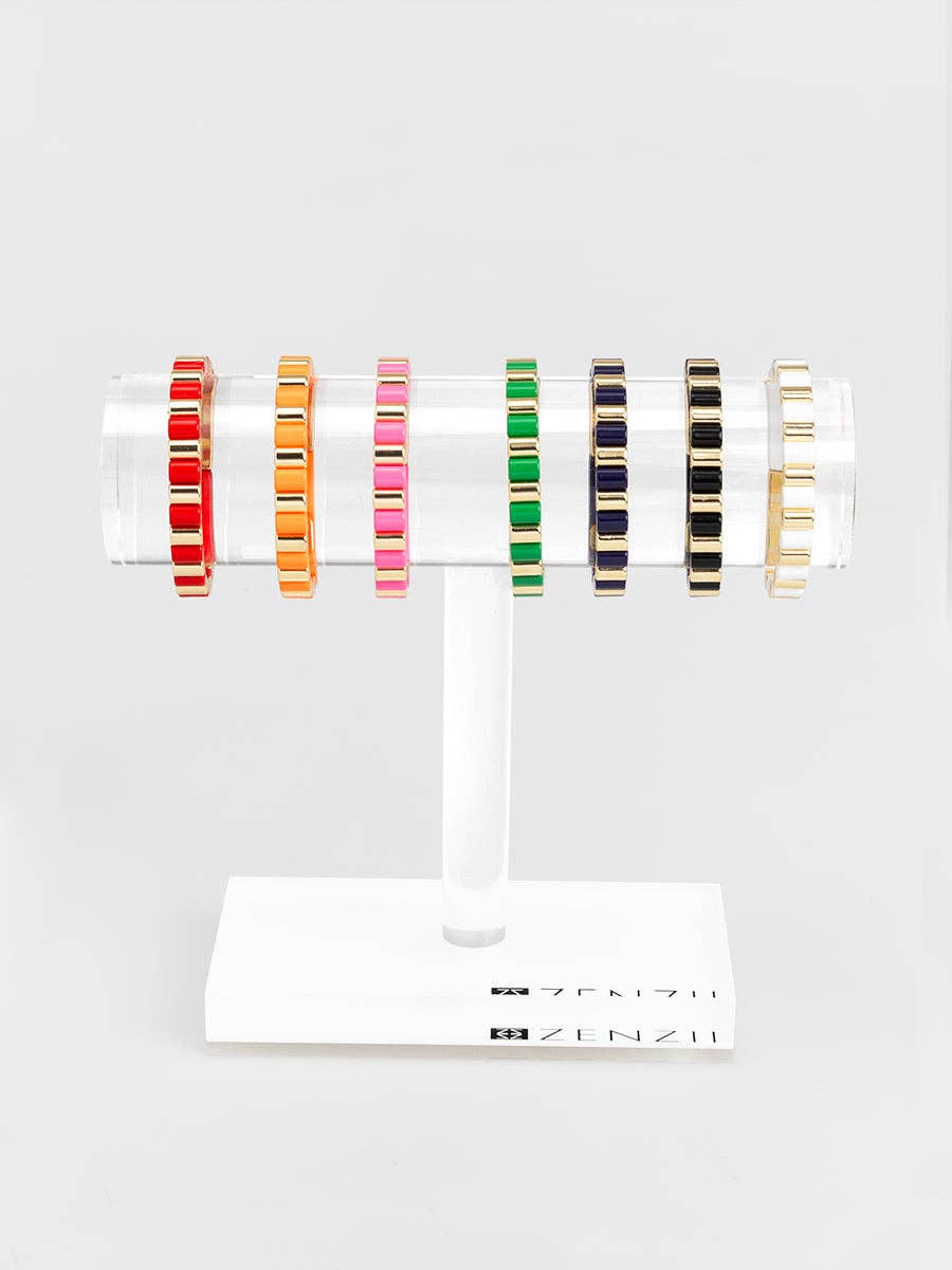 Enamel Tile Stretch Bracelet