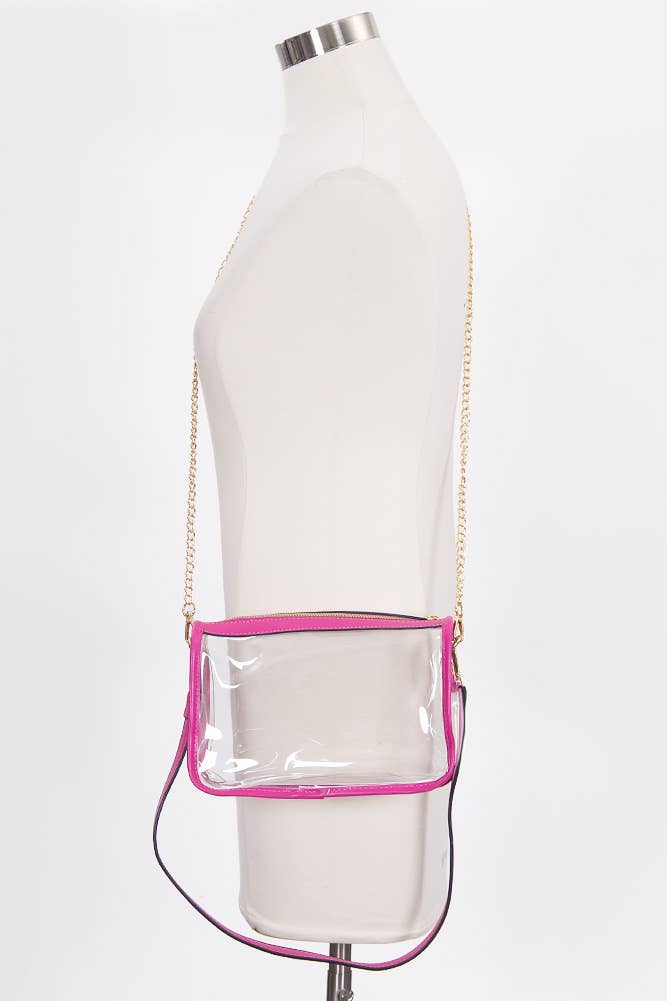 Clear Rectangle Stadium Concert Crossbody Bag: Leopard