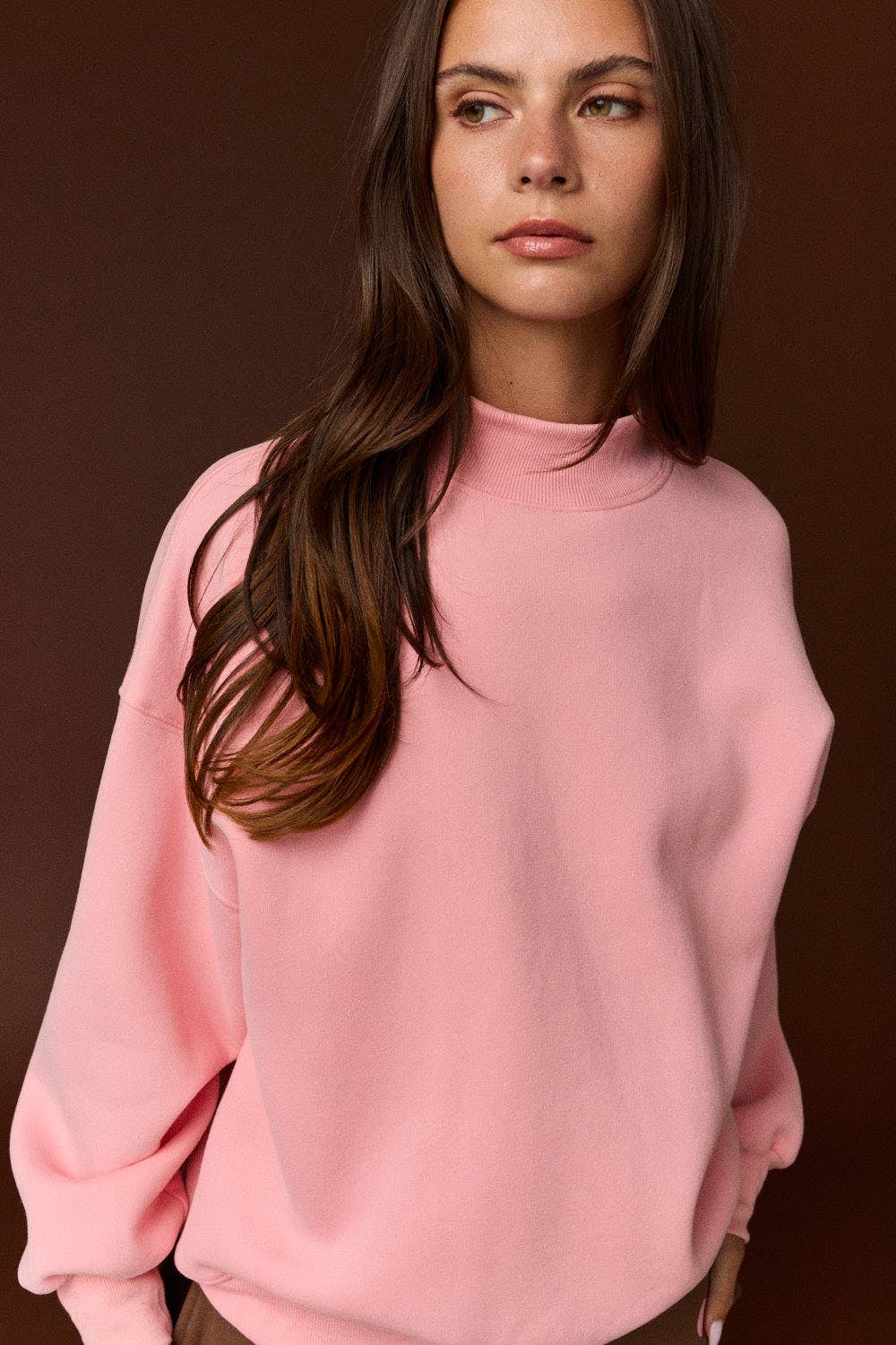 Pink MOCK NECK SWEATER