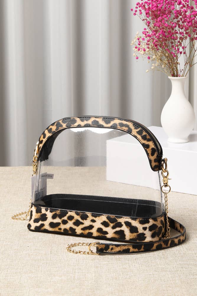 Clear Stadium Concert Bag: Leopard
