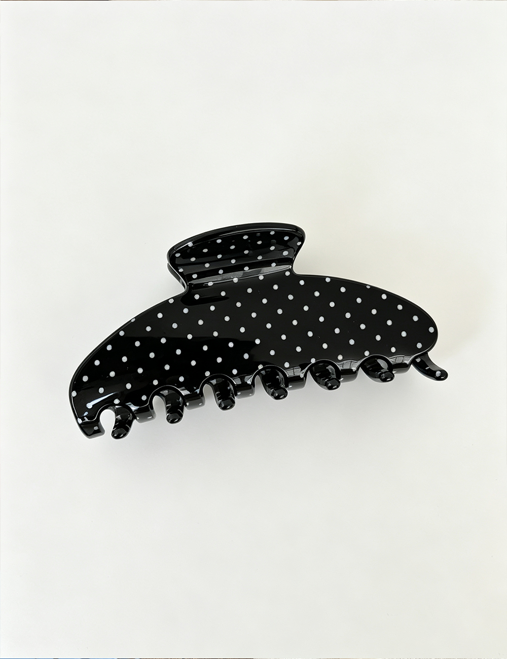 Ladies Polka Dot Print Large Hair Claw Clip