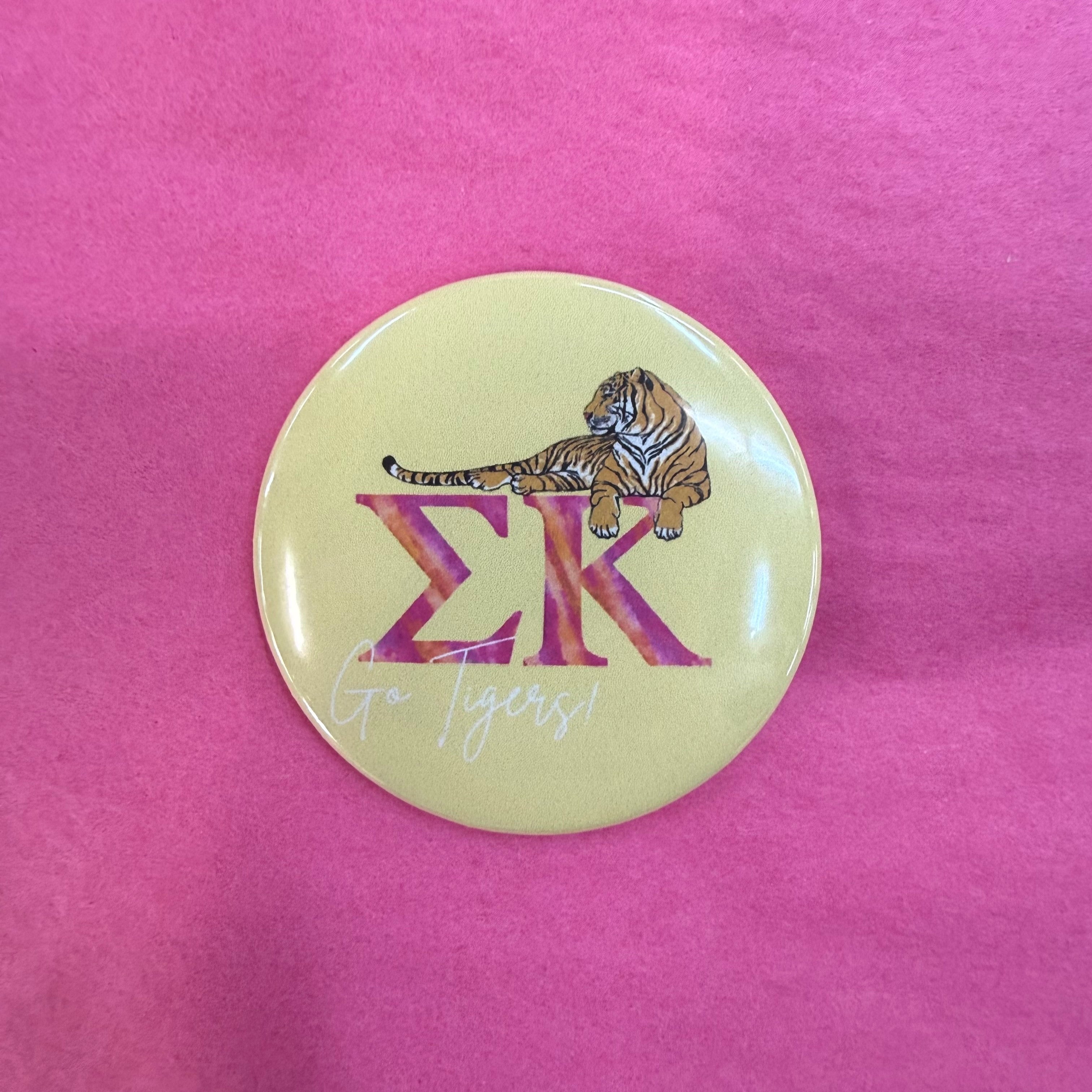 Go Tigers Yellow Sorority Button