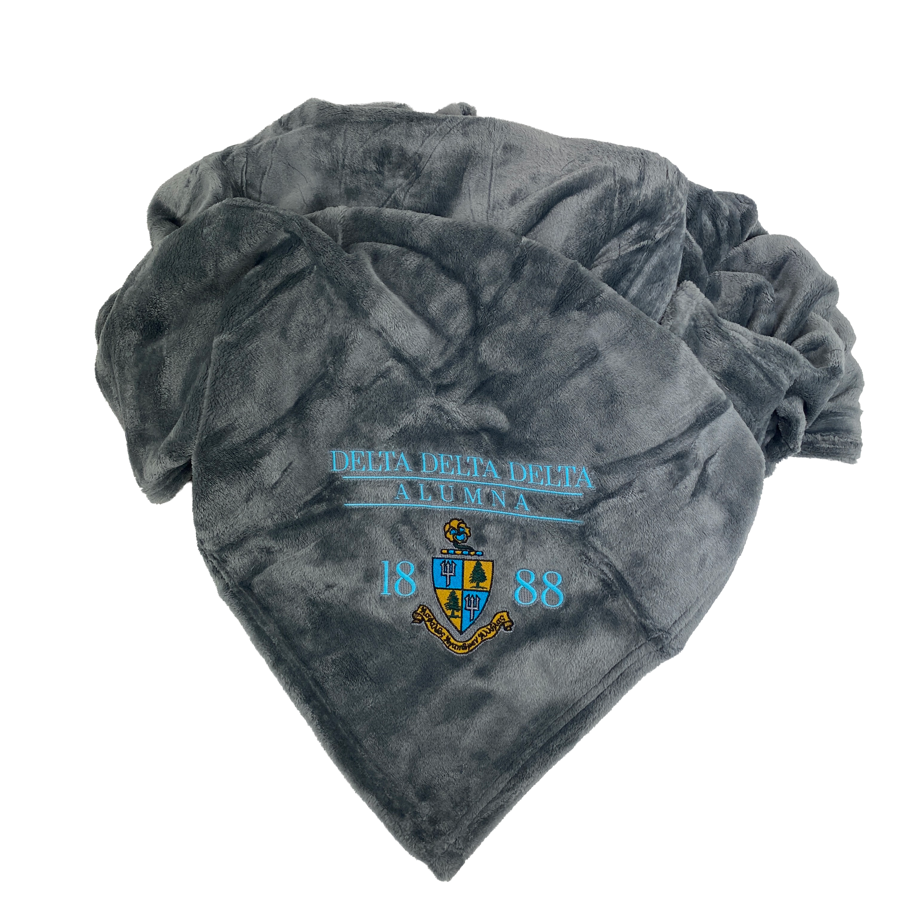 Delta Delta Delta Embroidered Alumna Blanket - Sorority Crest Throw