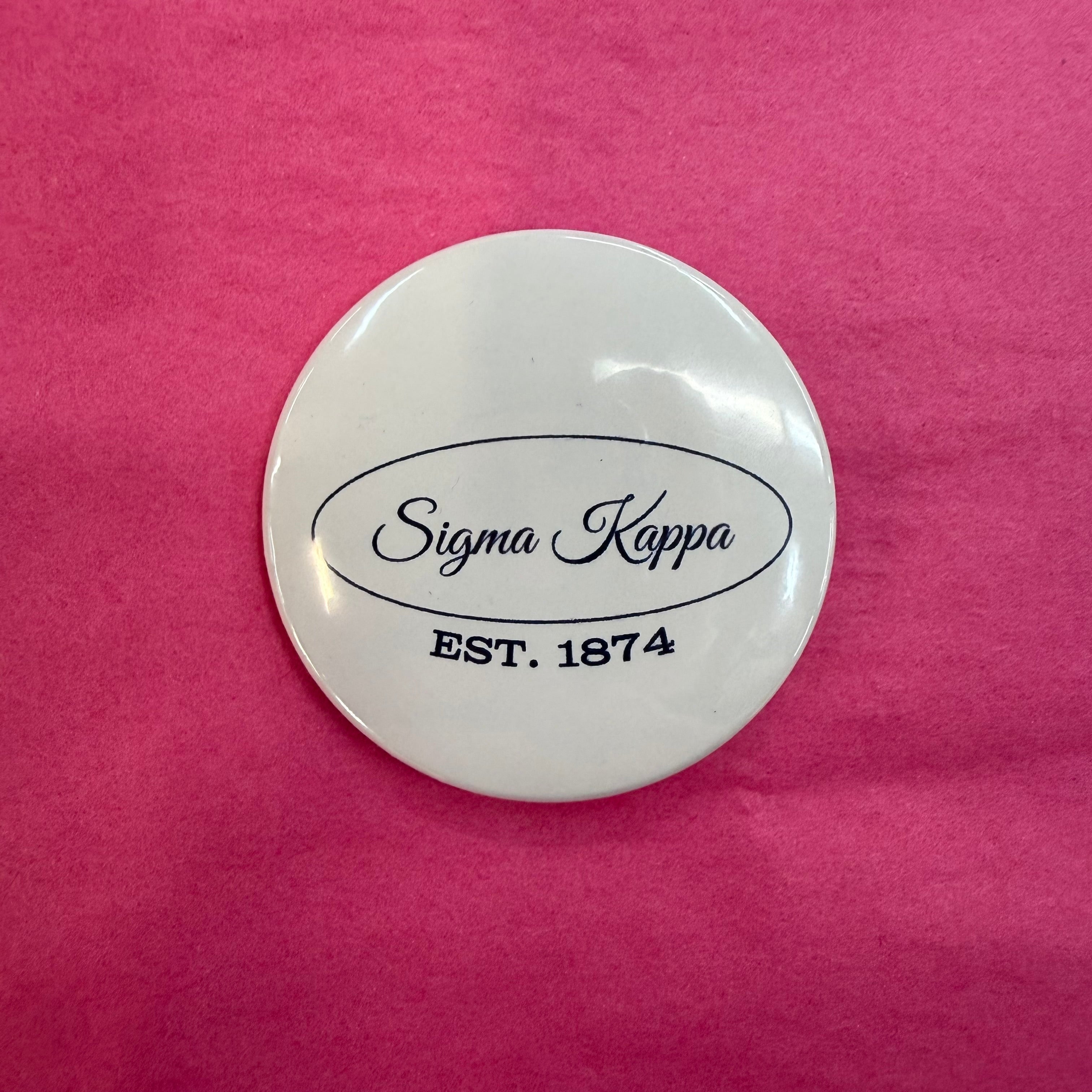 White & Navy Sorority Button