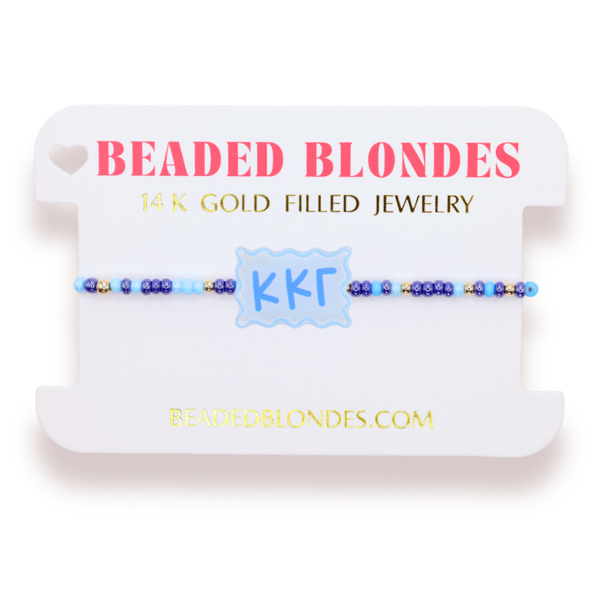Kappa Kappa Gamma Block Bracelet on Color - Beaded Blondes