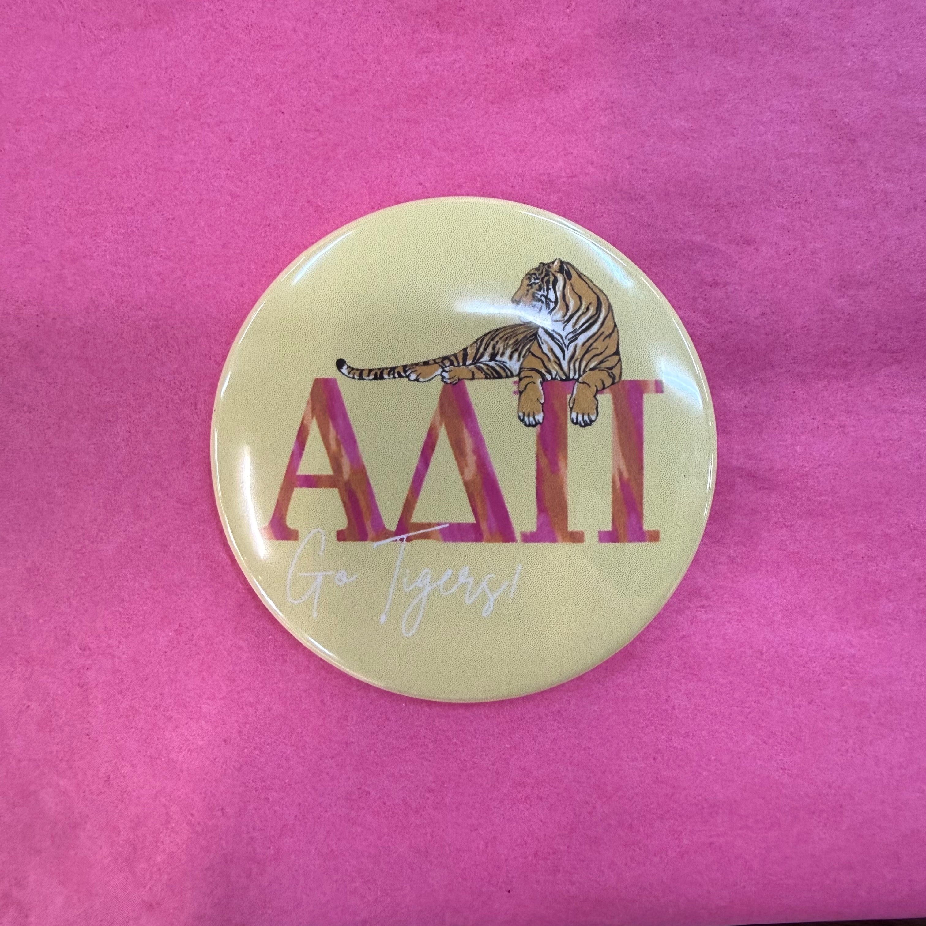 Go Tigers Yellow Sorority Button
