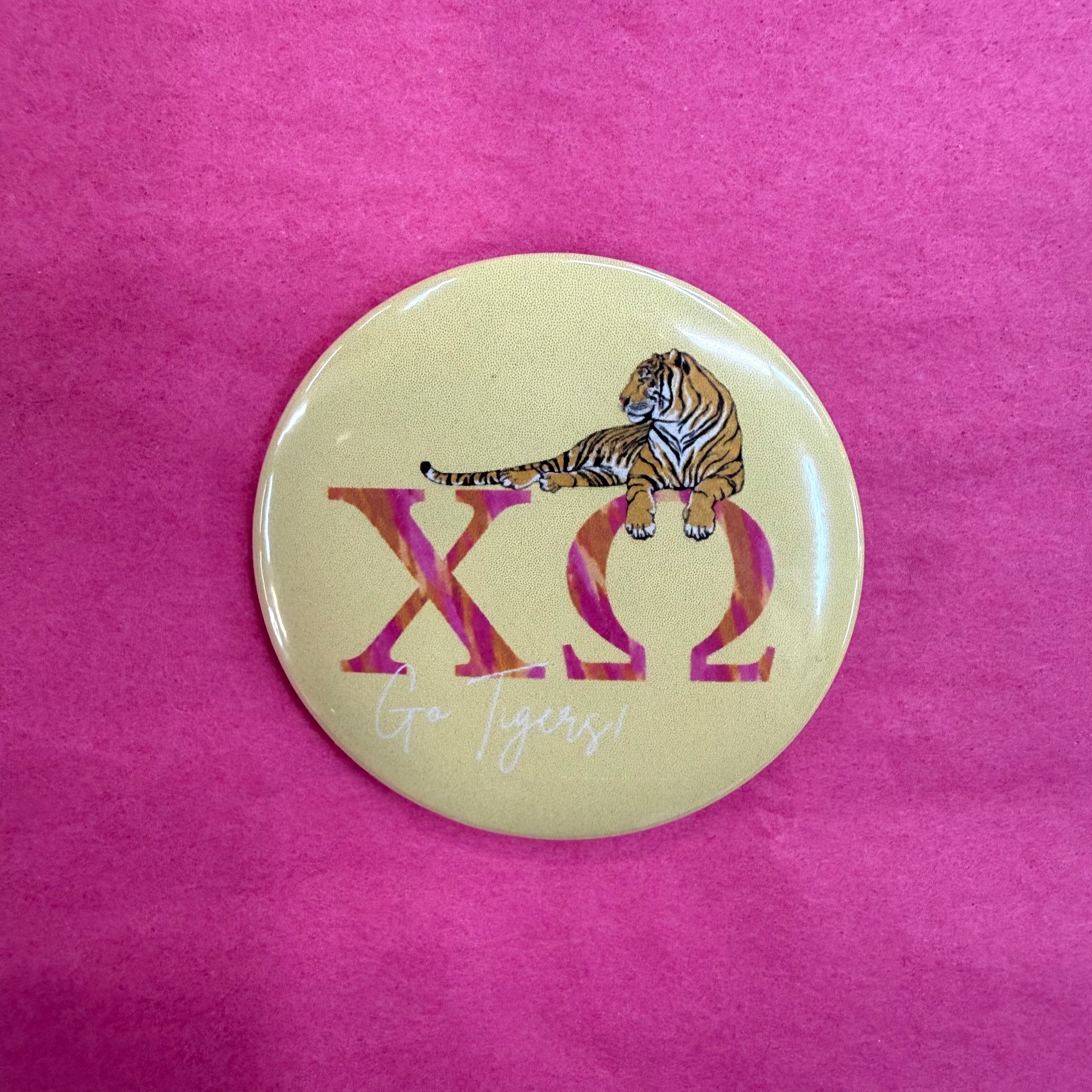 Go Tigers Yellow Sorority Button