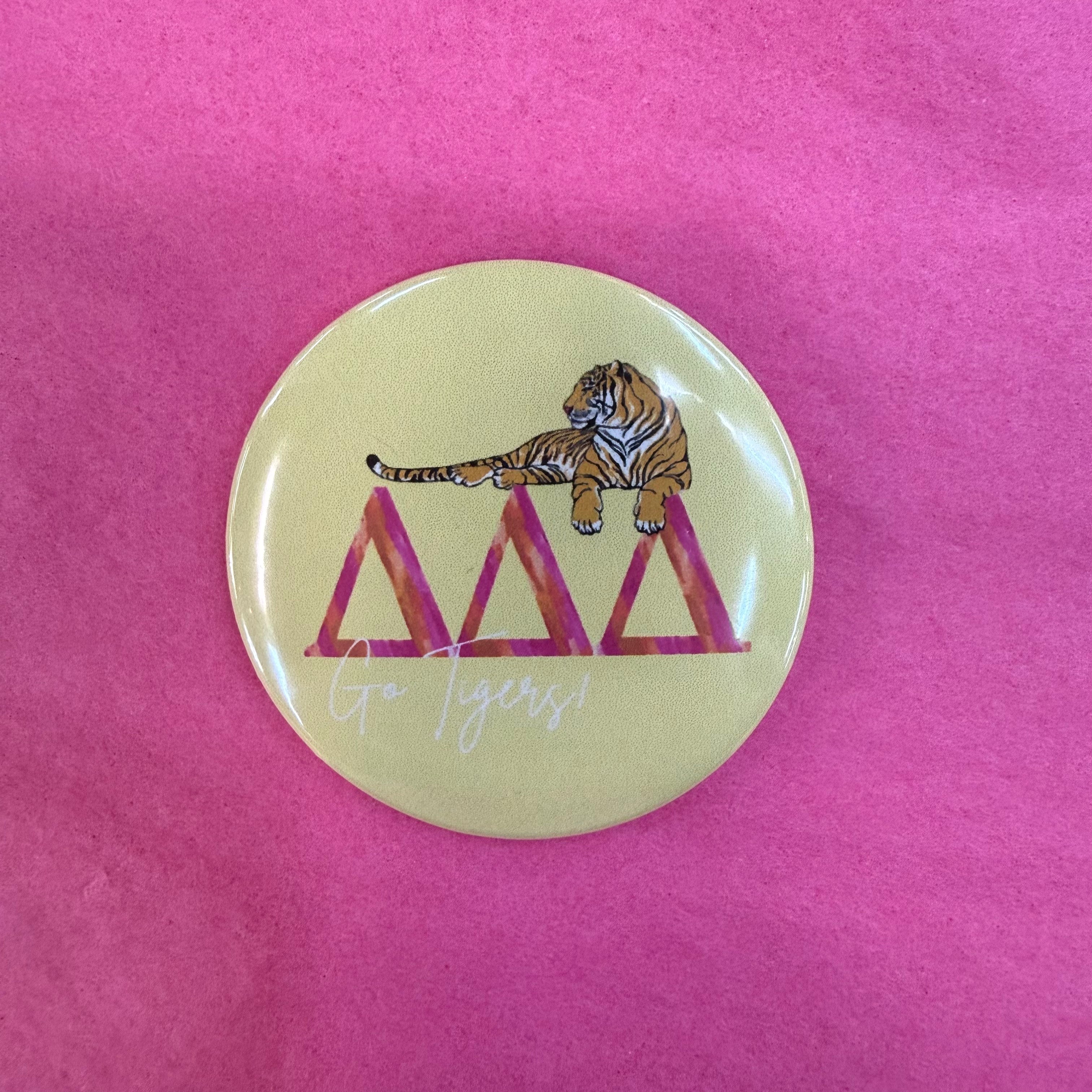 Go Tigers Yellow Sorority Button