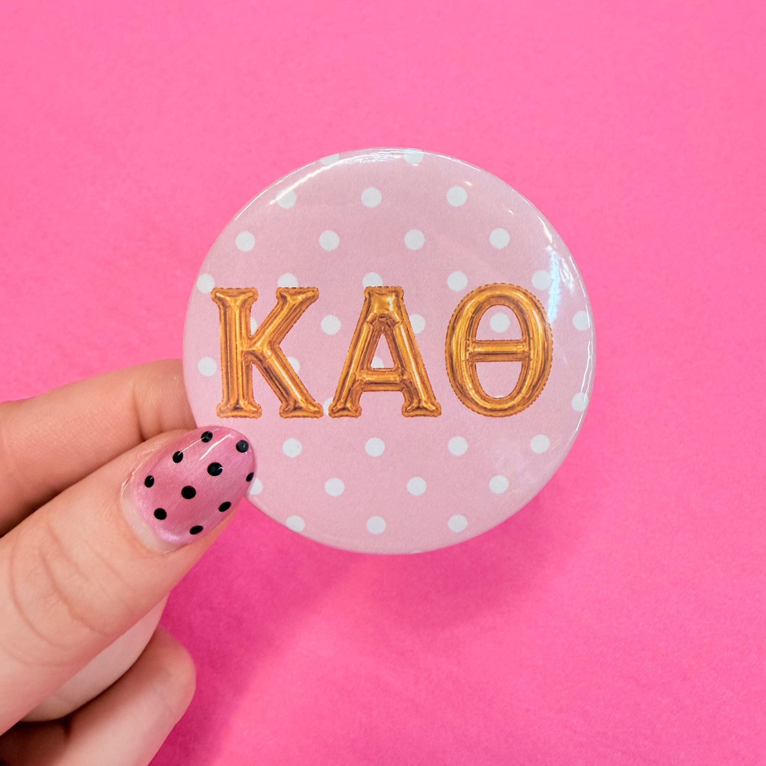 Gold Balloon Sorority Button