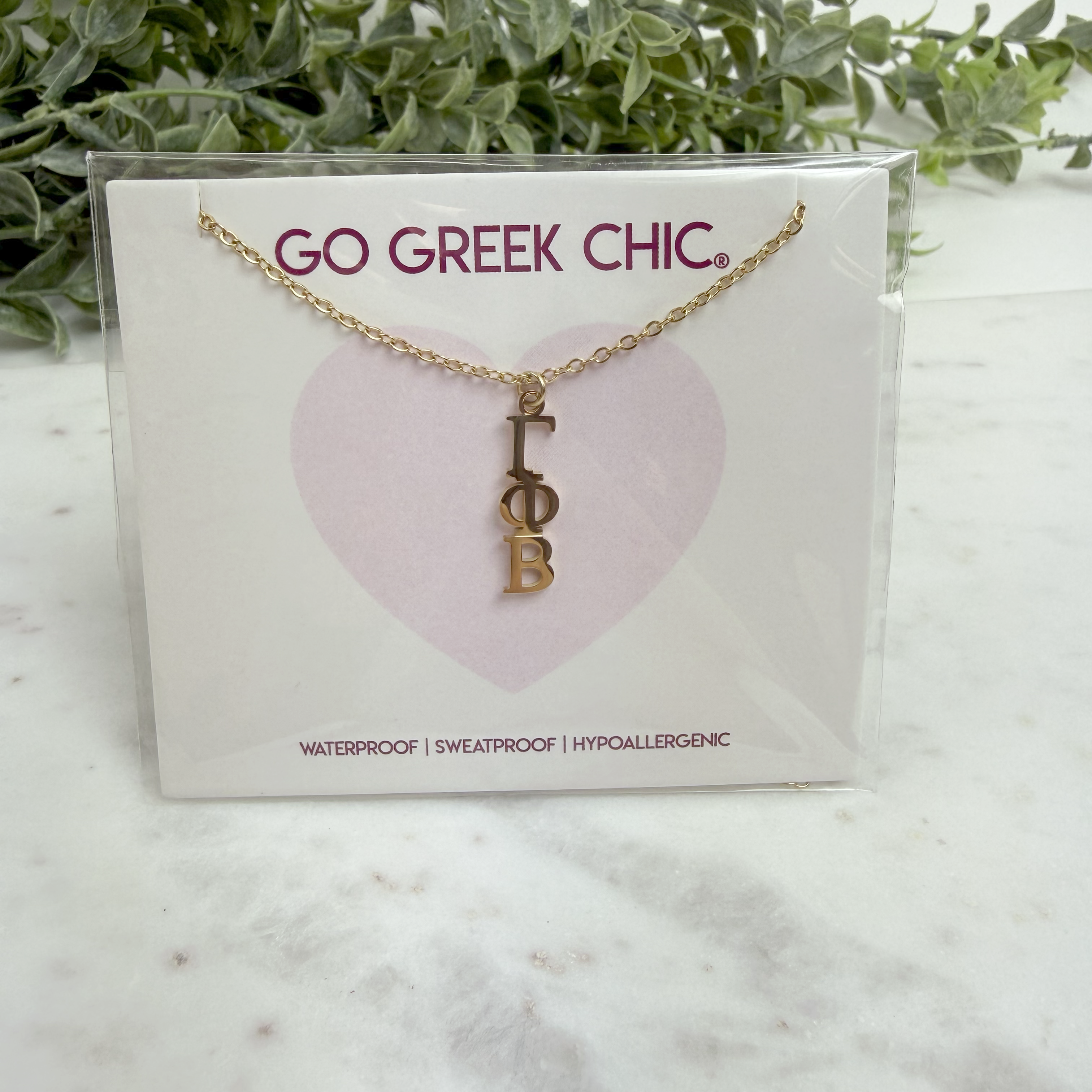 Gamma Phi Beta Gold Lavaliere Necklace, Sorority Jewelry Gift