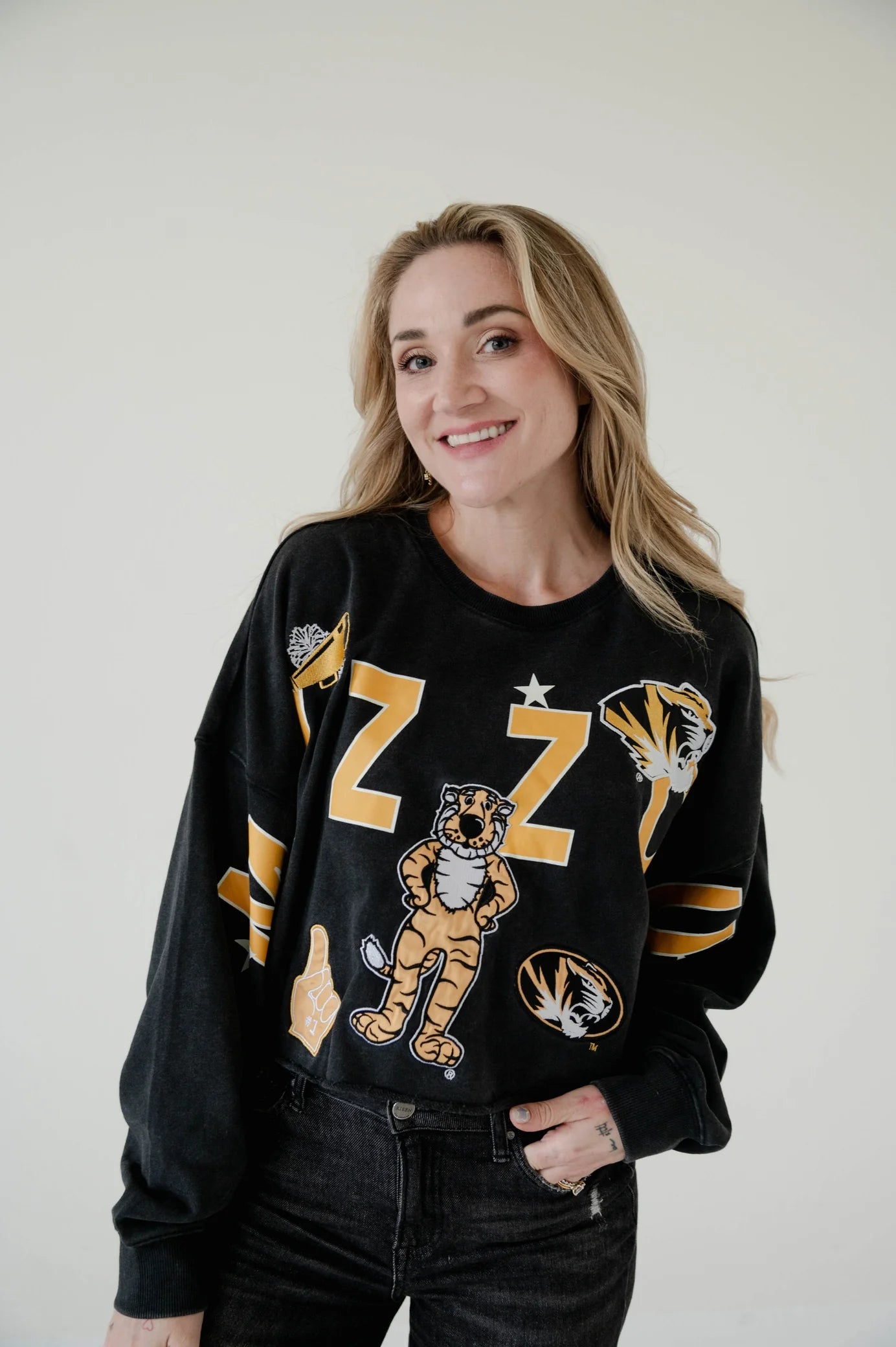 Missouri Patched Up Cropped Longsleeve Sweatshirt