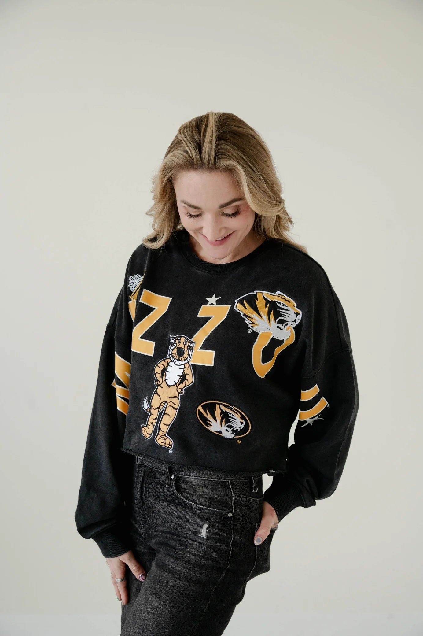 Missouri Patched Up Cropped Longsleeve Sweatshirt