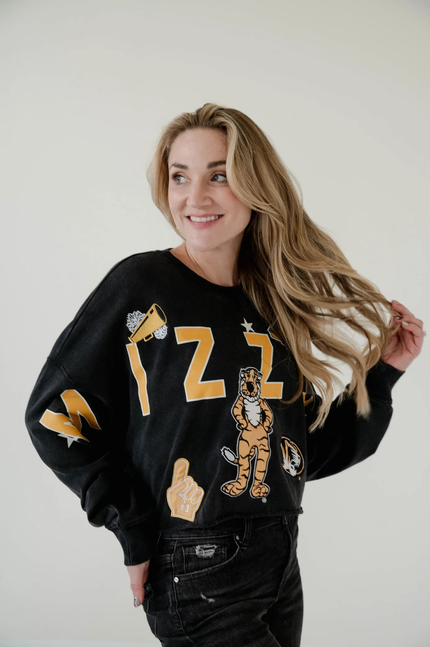 Missouri Patched Up Cropped Longsleeve Sweatshirt