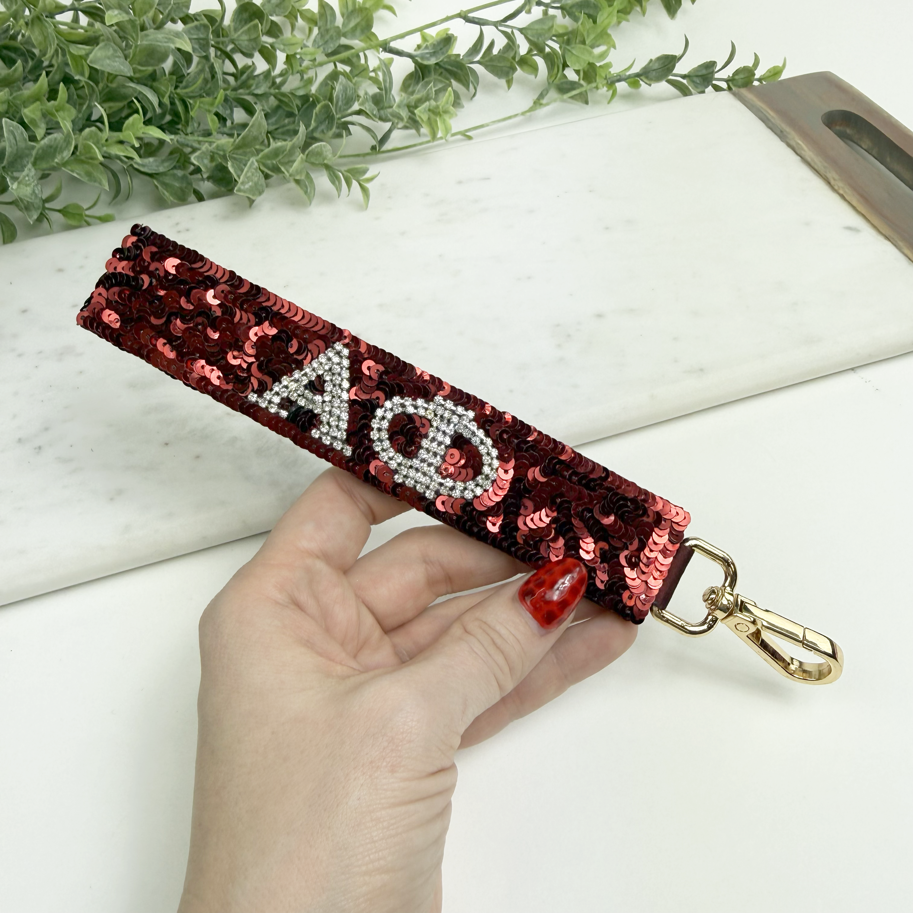 Alpha Phi Sequin Wristlet Keychain – APhi Sorority Keychain