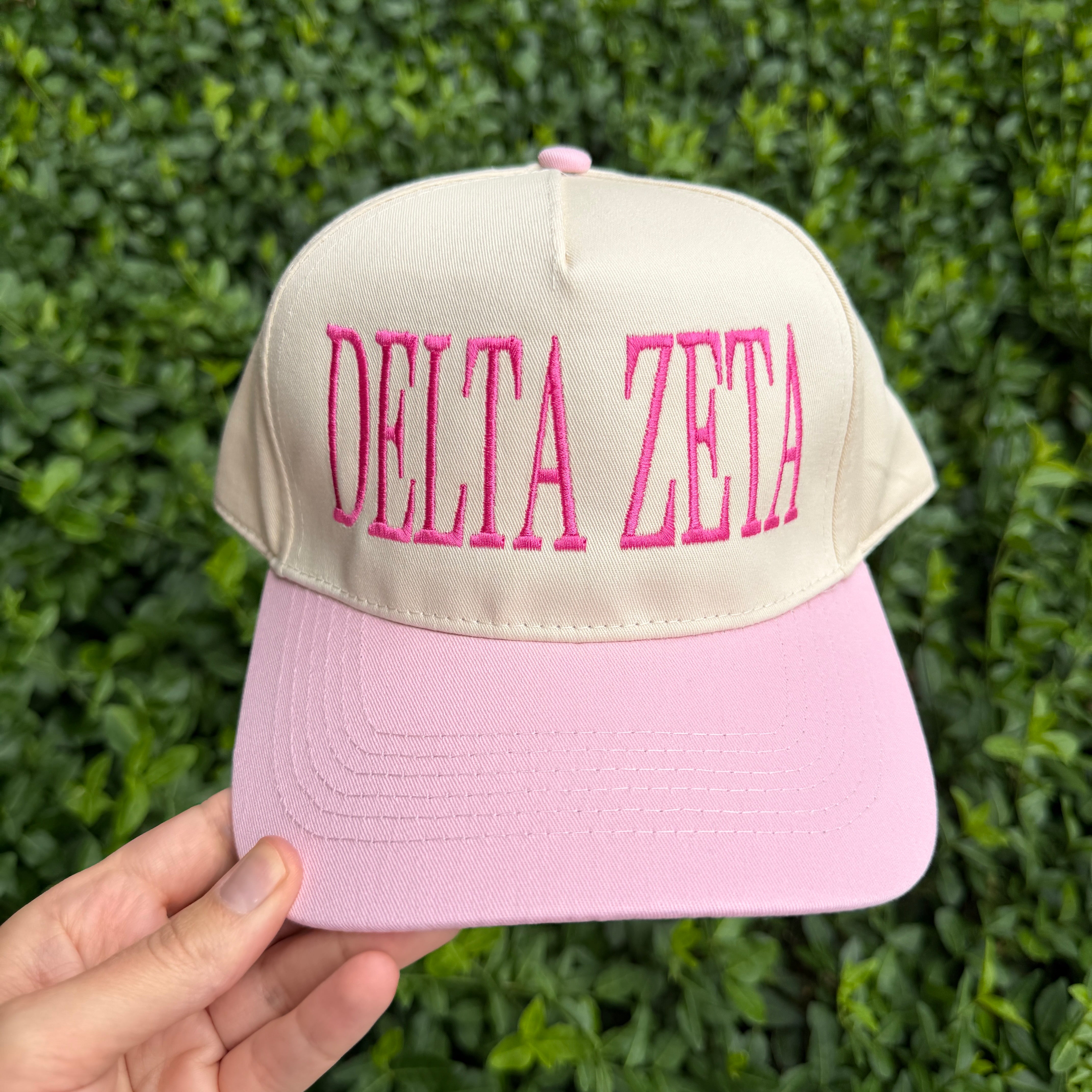 Delta Zeta Vintage Embroidered Hat – Two Toned Hat